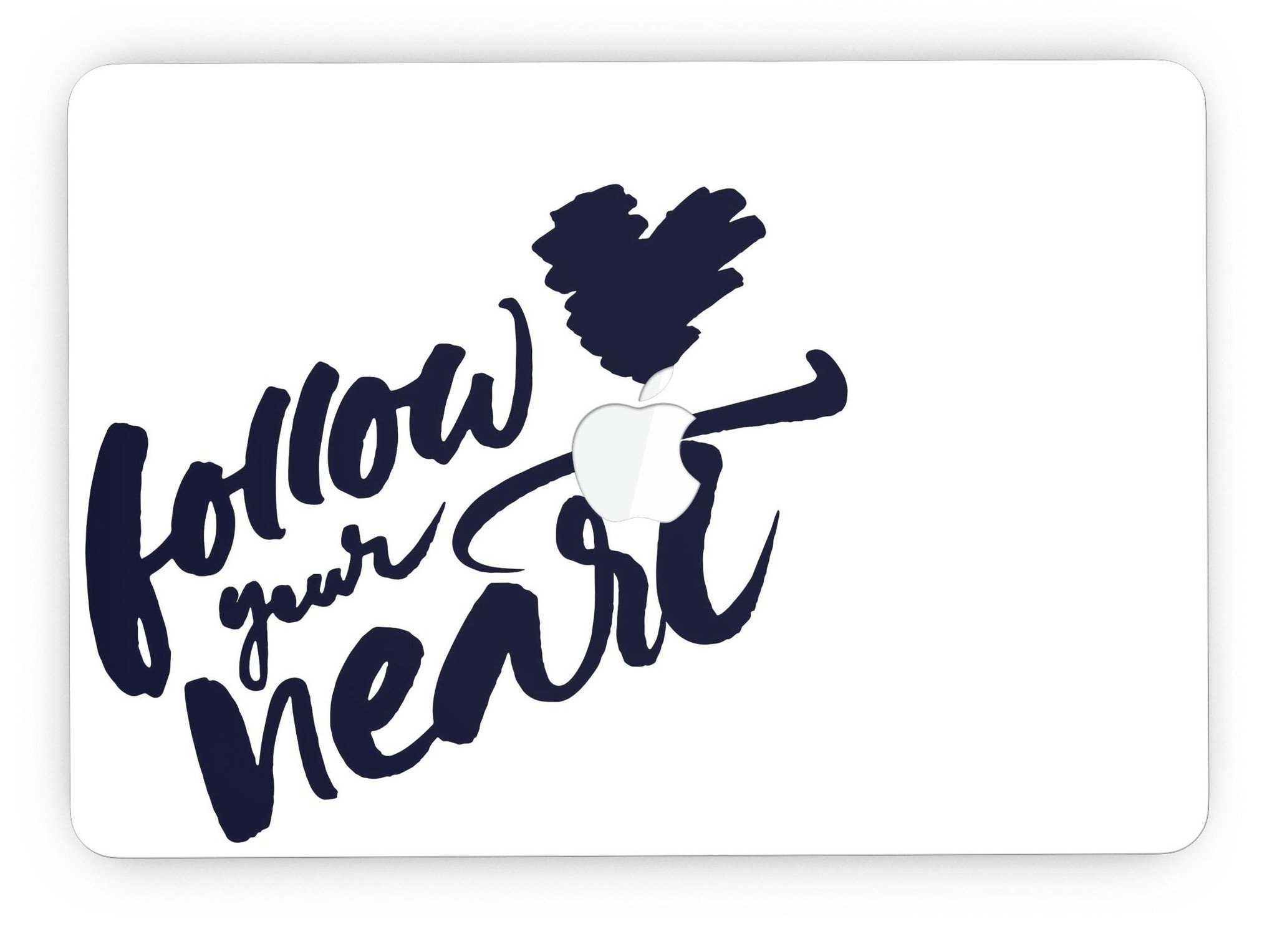 Follow Your Heart full-coverage skin for MacBook Pro with Retina Display, showcasing a stylish design and premium vinyl material.