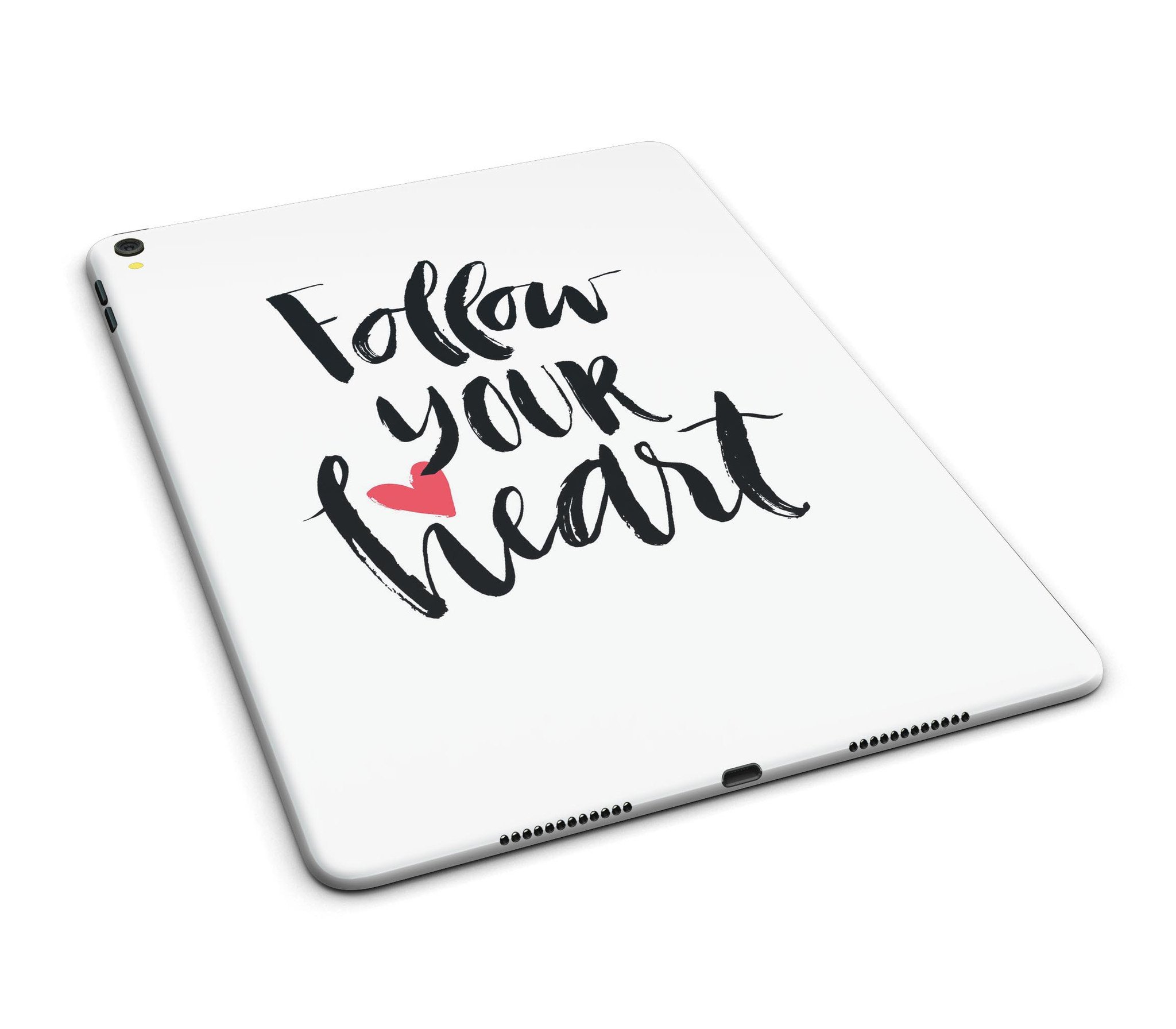 Follow Your Heart V2 Full Body Skin for iPad Pro, showcasing vibrant design and premium vinyl material.