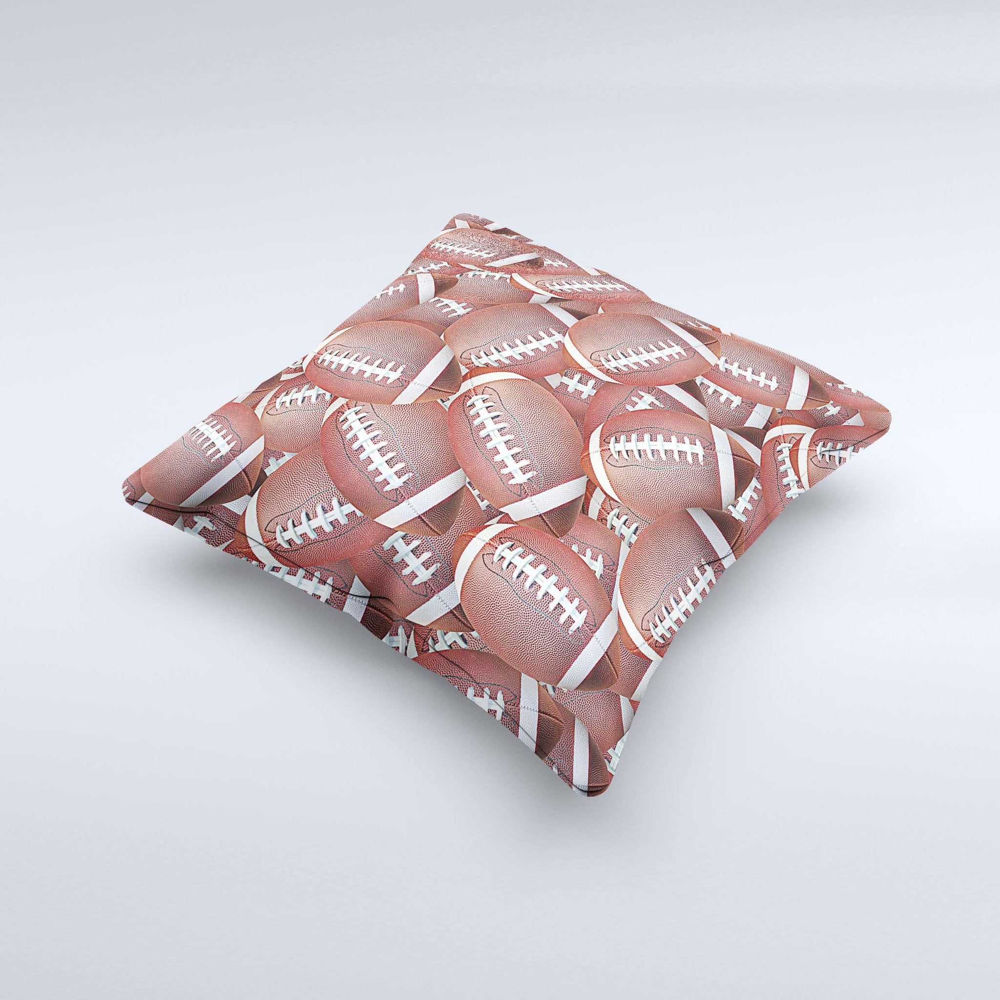Football Overlay Ink-Fuzed Decorative Throw Pillow featuring a unique design, handcrafted in Virginia with high-quality materials.