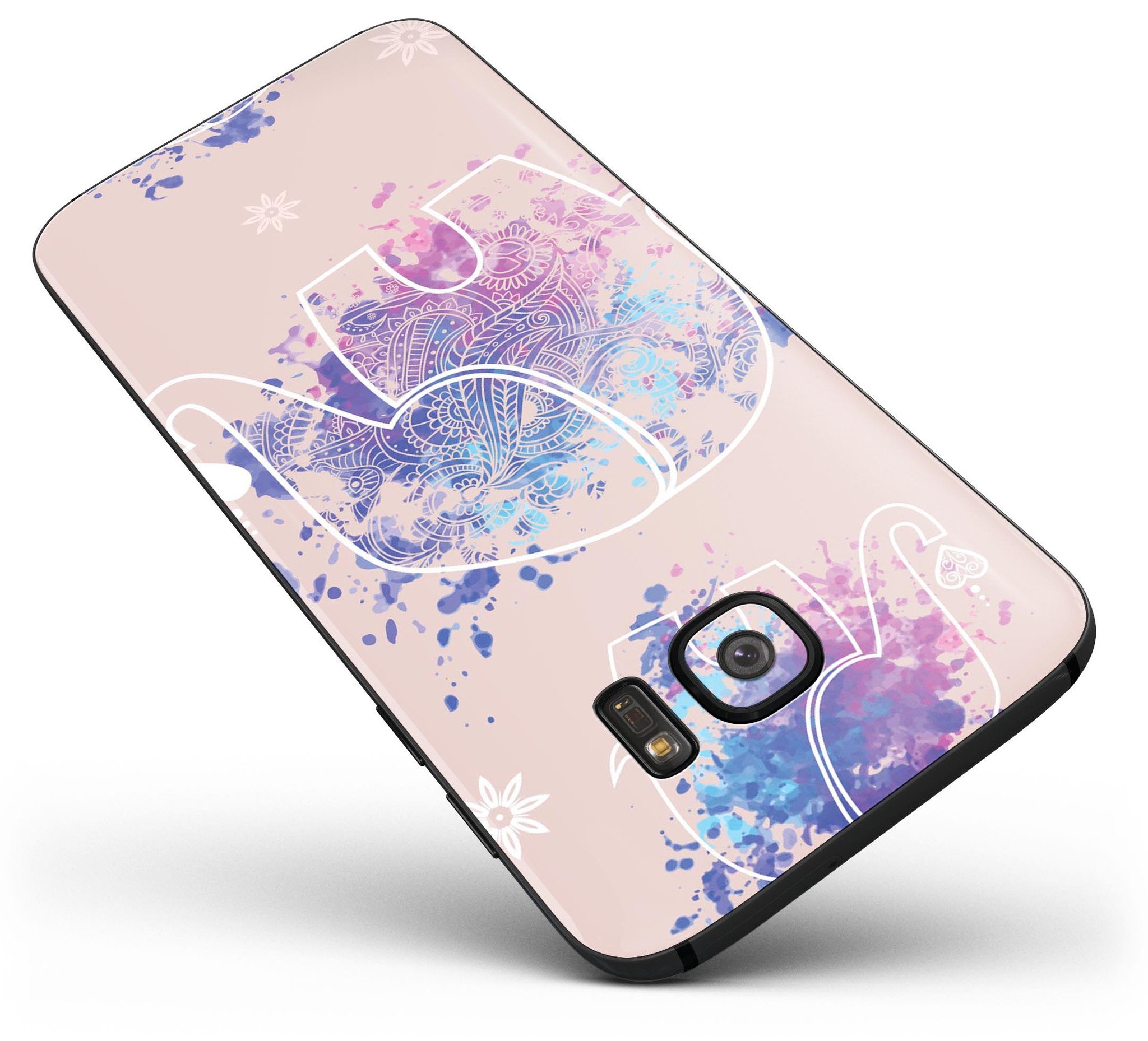 Fun Sacred Elephants Full Body Skin-Kit for Samsung Galaxy S7, showcasing vibrant elephant design and premium vinyl material.