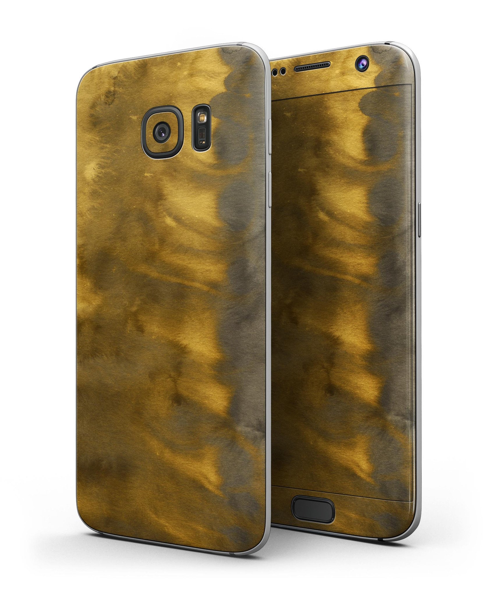 Furry Golden Explosion skin kit for Samsung Galaxy S7, showcasing vibrant colors and premium vinyl material.