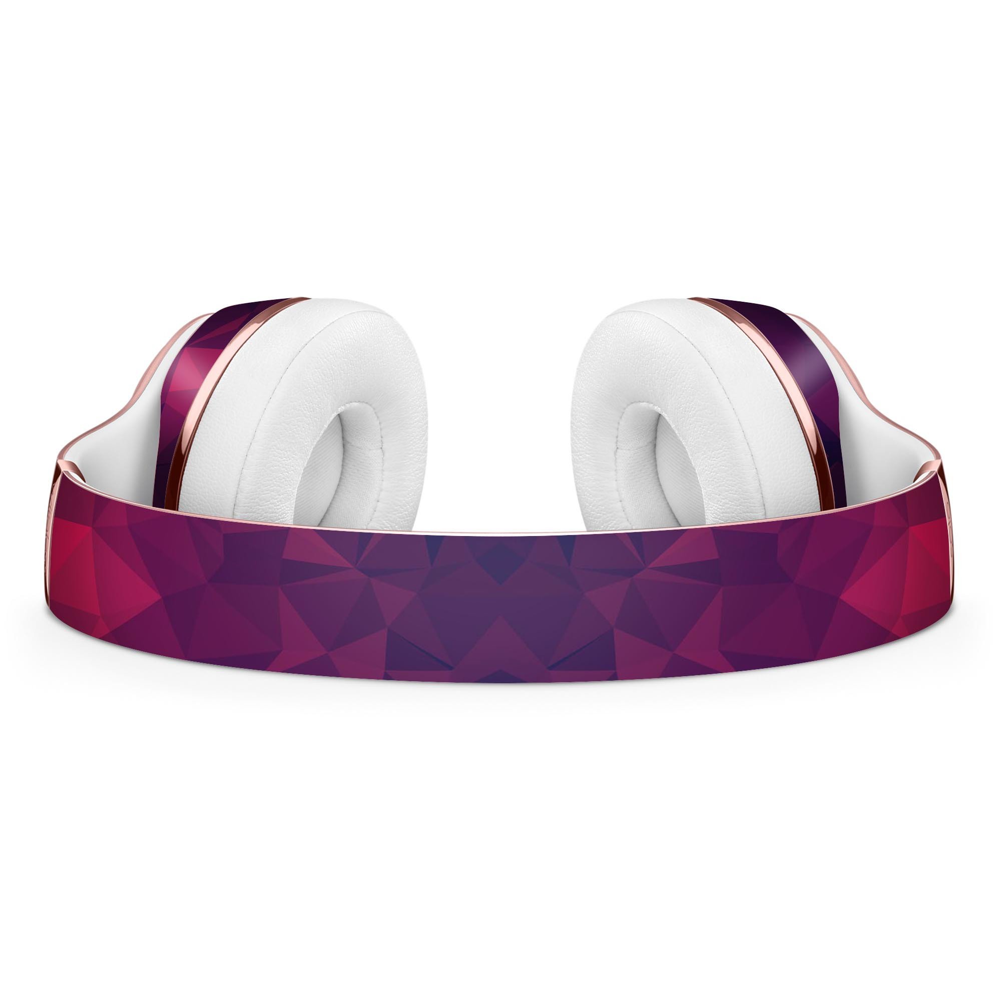 Fuscia Geometric Triangles Full-Body Skin Kit for Beats by Dre Solo 3 Wireless Headphones, showcasing vibrant geometric patterns.