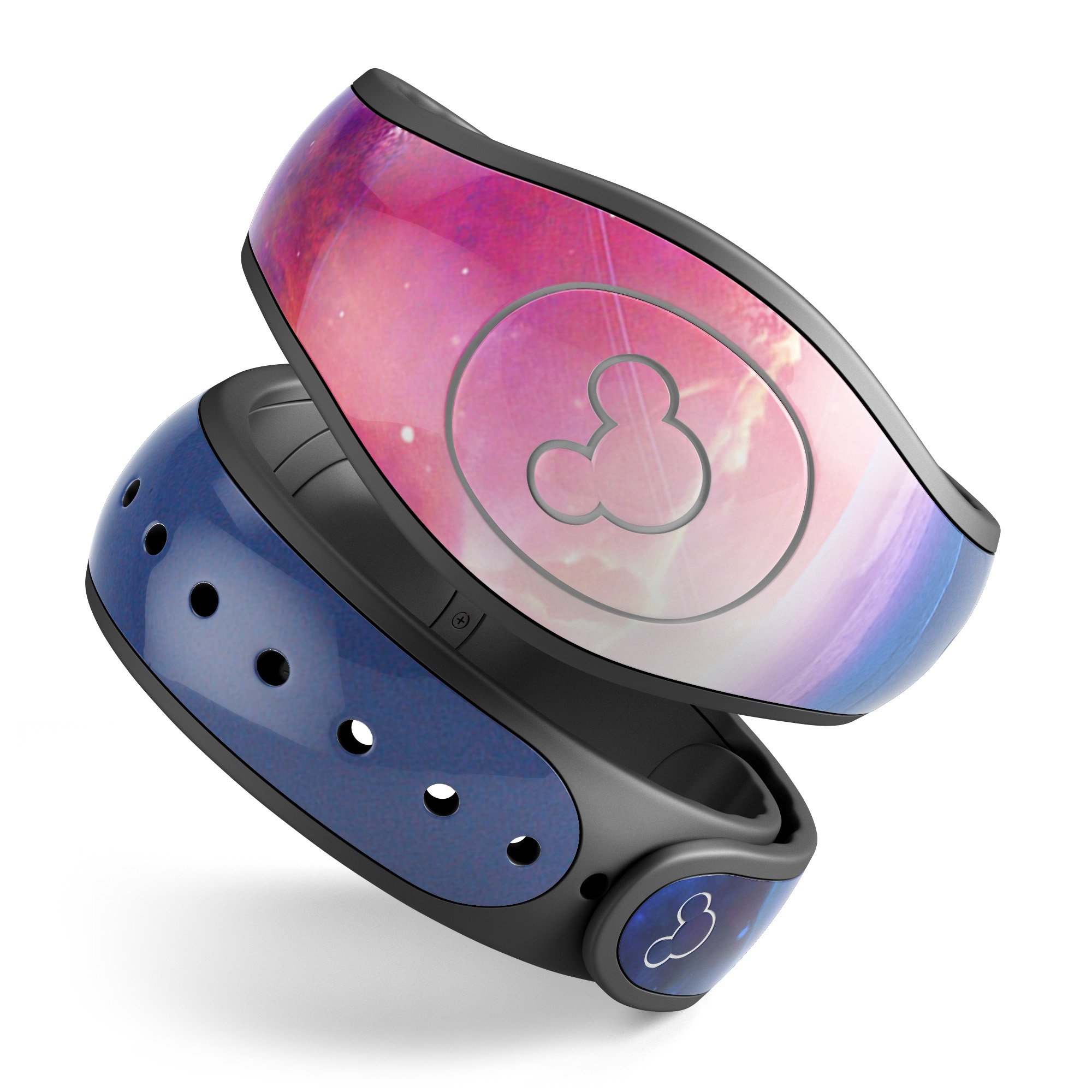 Galaxy Explosion Decal Skin Wrap Kit for Disney Magic Band, featuring vibrant colors and a stunning cosmic design.