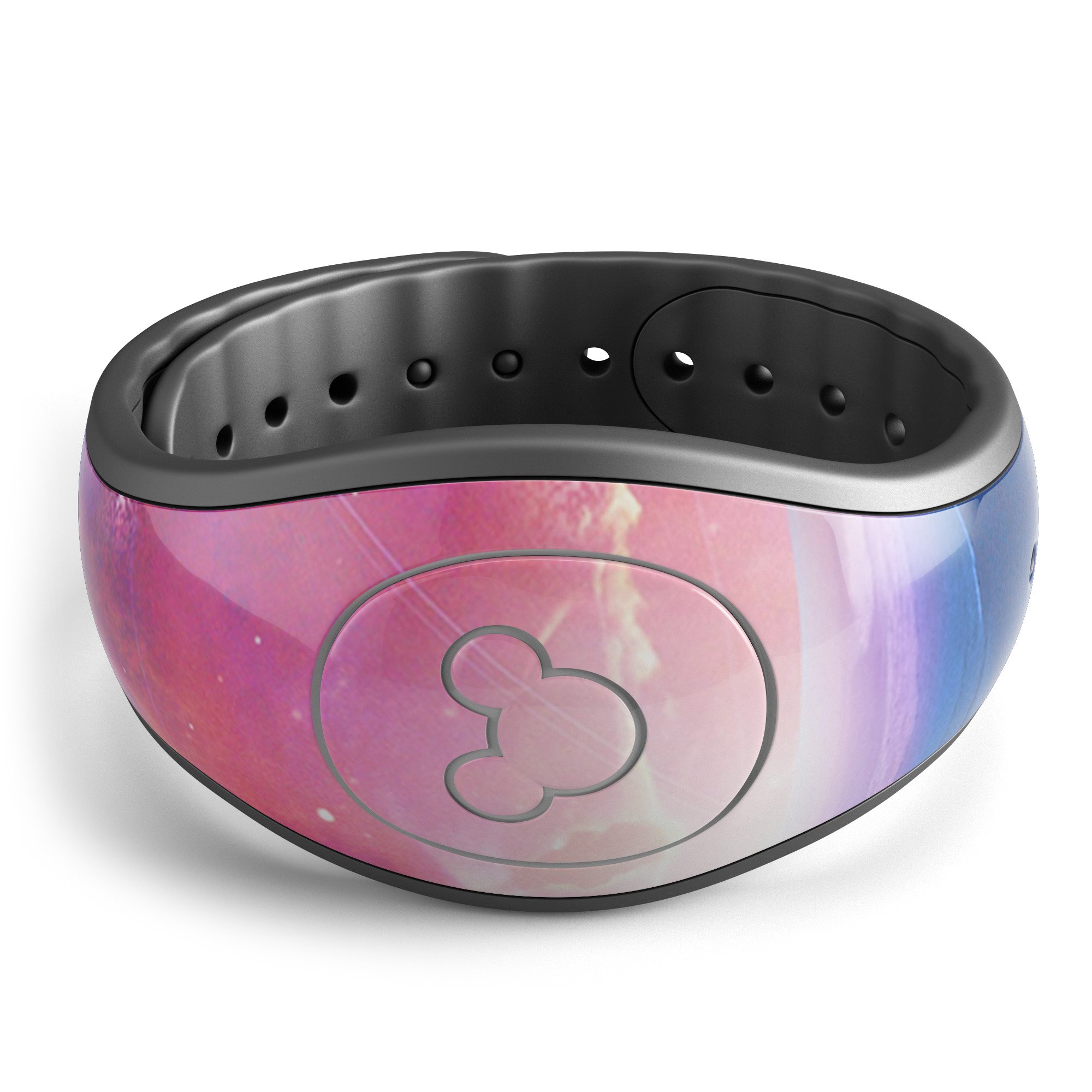 Galaxy Explosion Decal Skin Wrap Kit for Disney Magic Band, featuring vibrant colors and a stunning cosmic design.