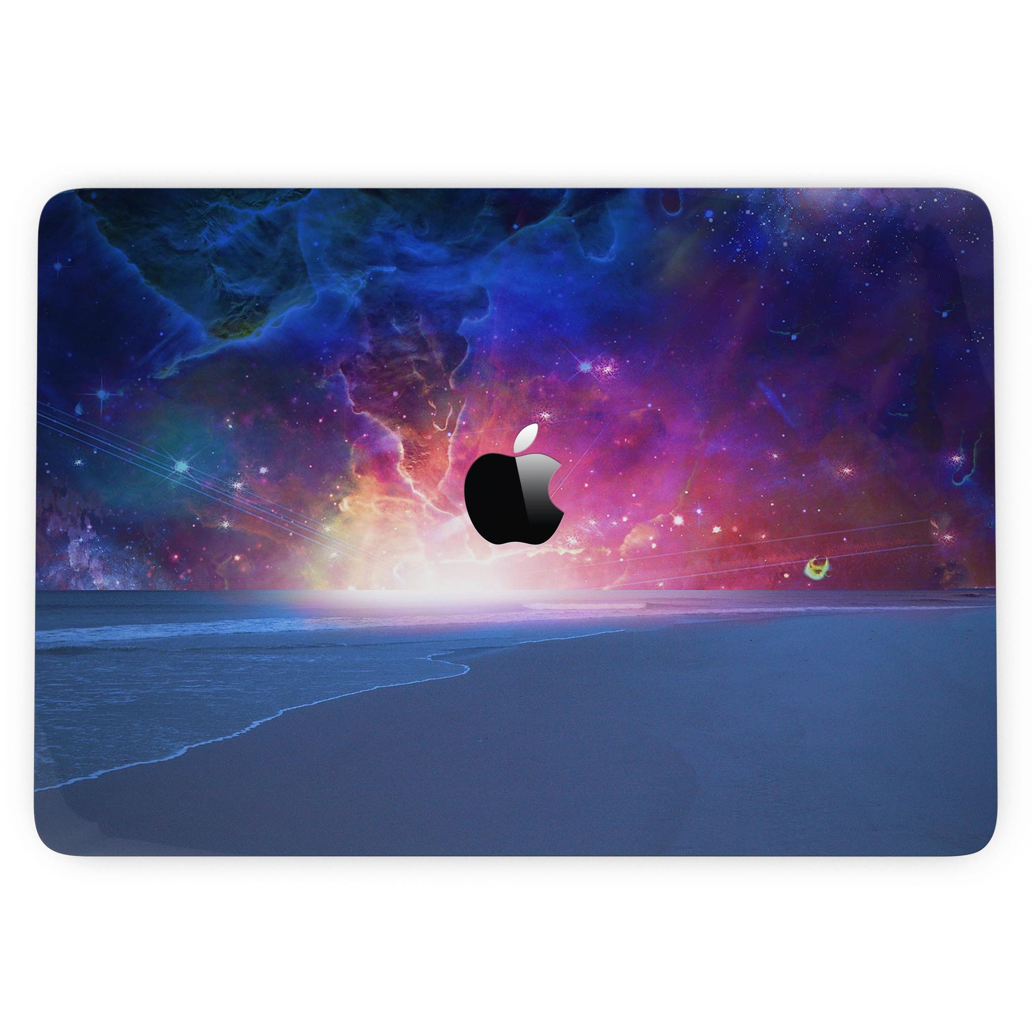 Galaxy Explosion skin for MacBook Pro with Touch Bar, showcasing vibrant colors and unique design on a sleek device.