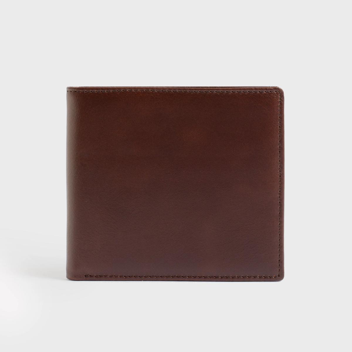 Genuine Leather Men’s Luxury Bi-Fold Wallet showcasing its elegant design and multiple pockets.