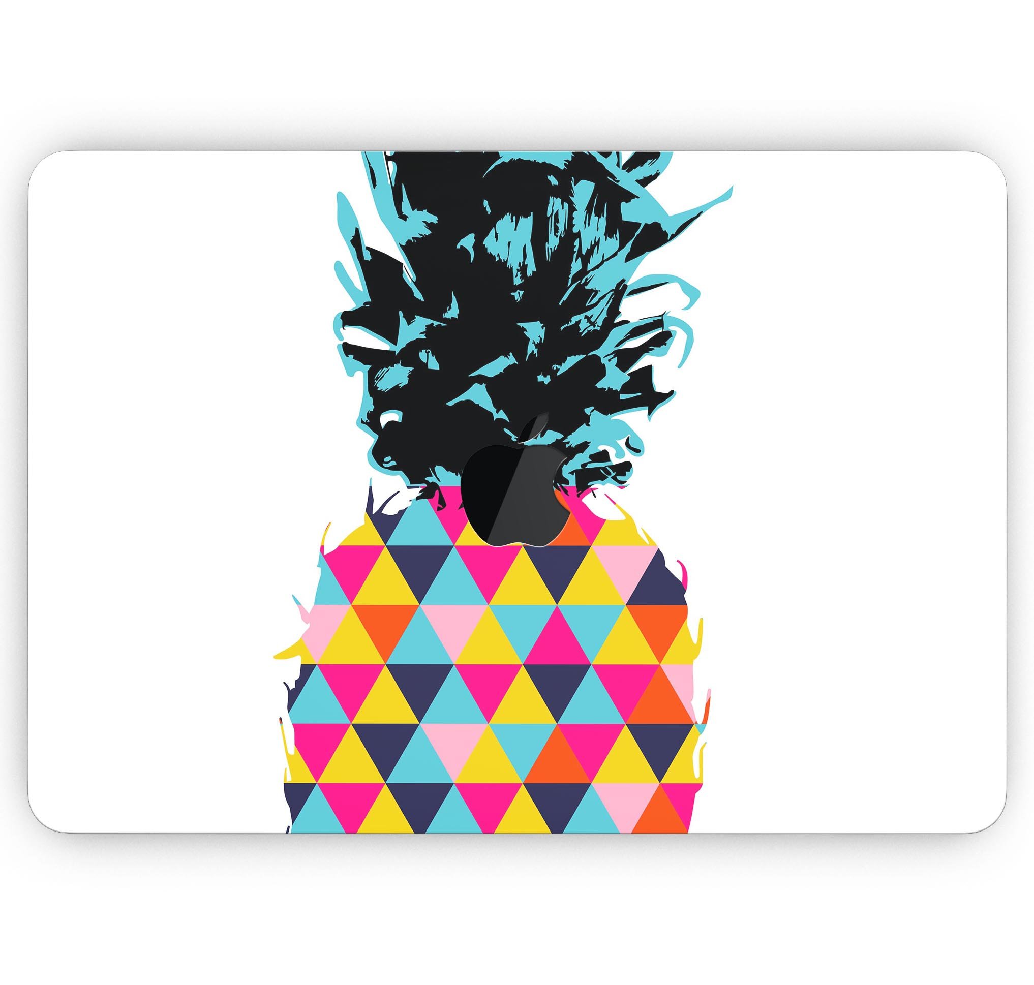 Geo Retro Summer Pineapple skin decal wrap kit for MacBook, featuring a vibrant pineapple design on premium vinyl material.