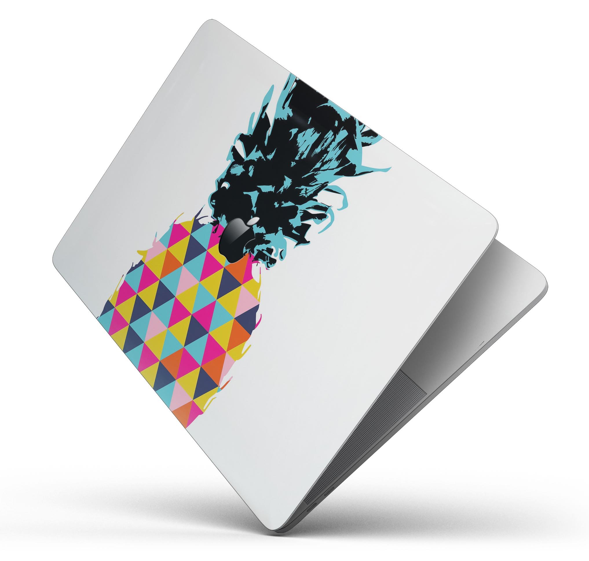Geo Retro Summer Pineapple skin decal wrap kit for MacBook, featuring a vibrant pineapple design on premium vinyl material.
