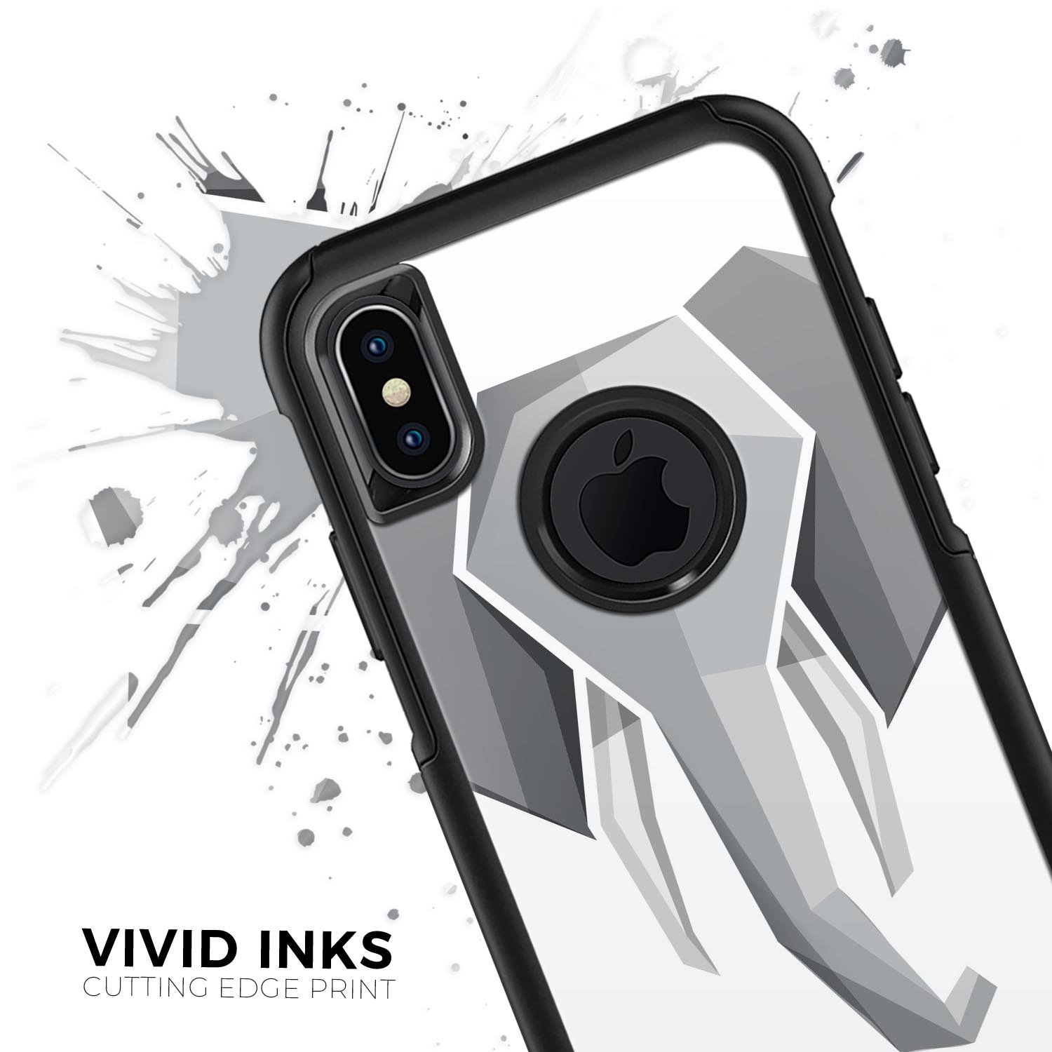 Geometric Elephant Skin Kit for iPhone OtterBox Cases featuring a vibrant elephant design and ultra-thin protection.