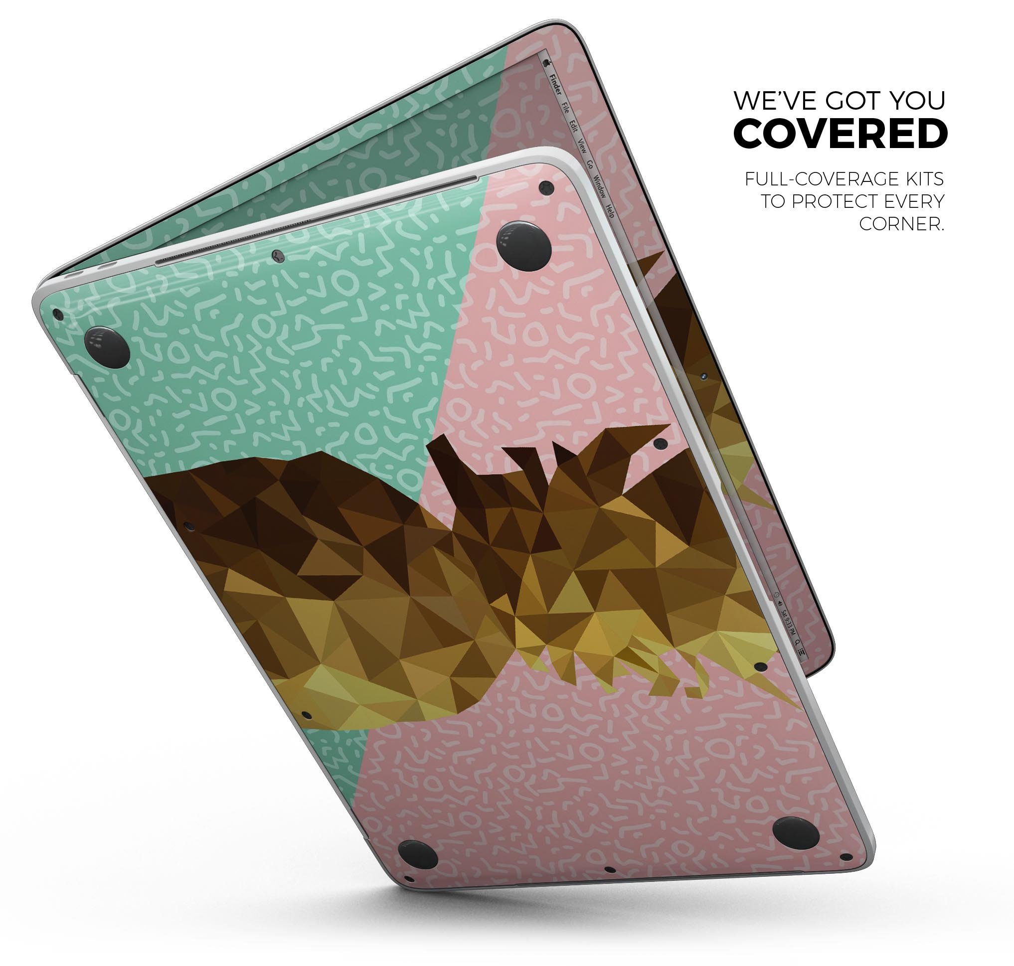Geometric Summer Pineapple skin decal wrap kit for MacBook, showcasing vibrant colors and a stylish design.