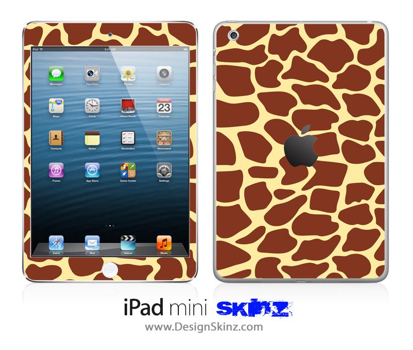 Giraffe Pattern iPad Skin showcasing a vibrant giraffe print design, perfectly fitted for an iPad.
