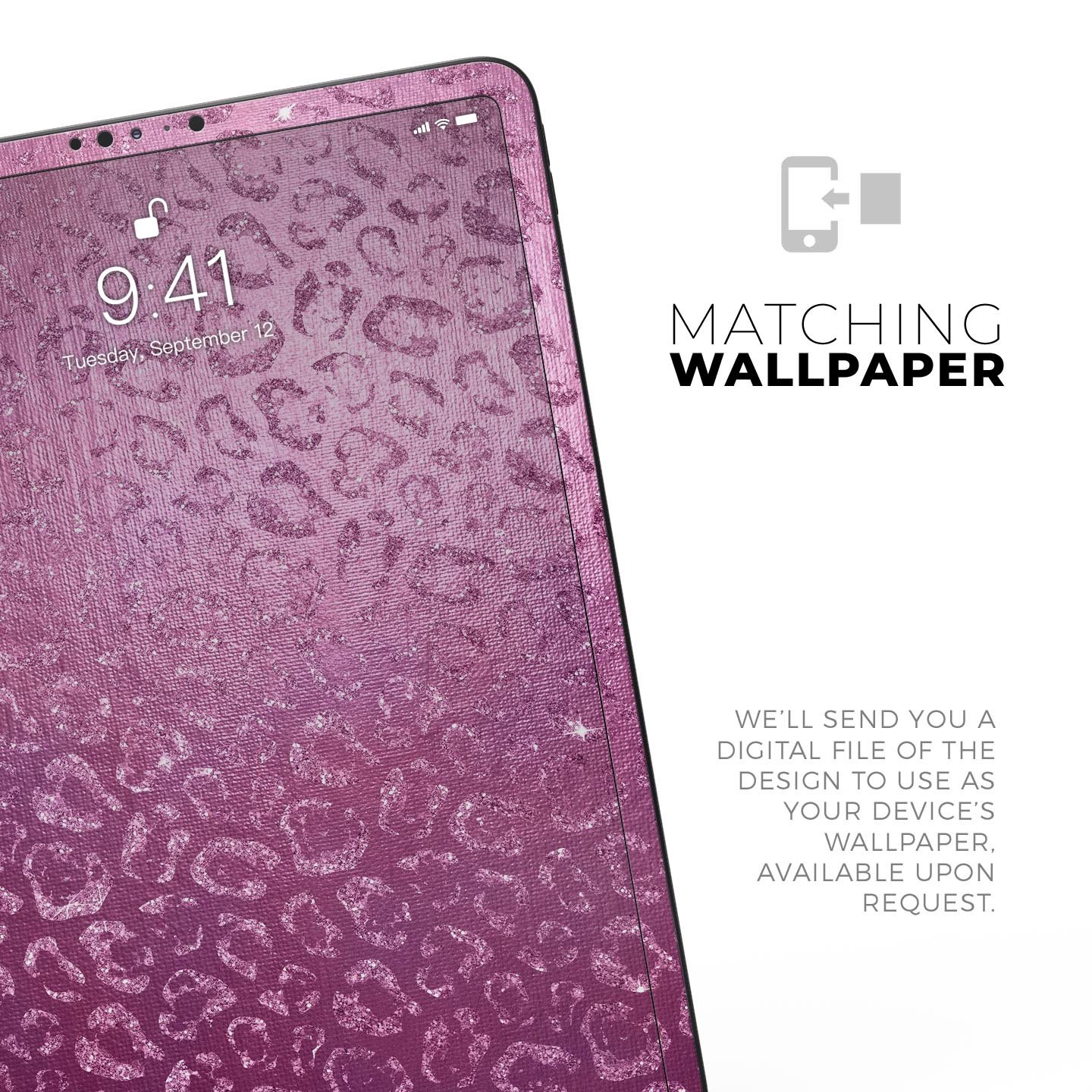 Glamorous Pink Cheetah Print skin decal for Apple iPad, showcasing vibrant colors and stylish design.