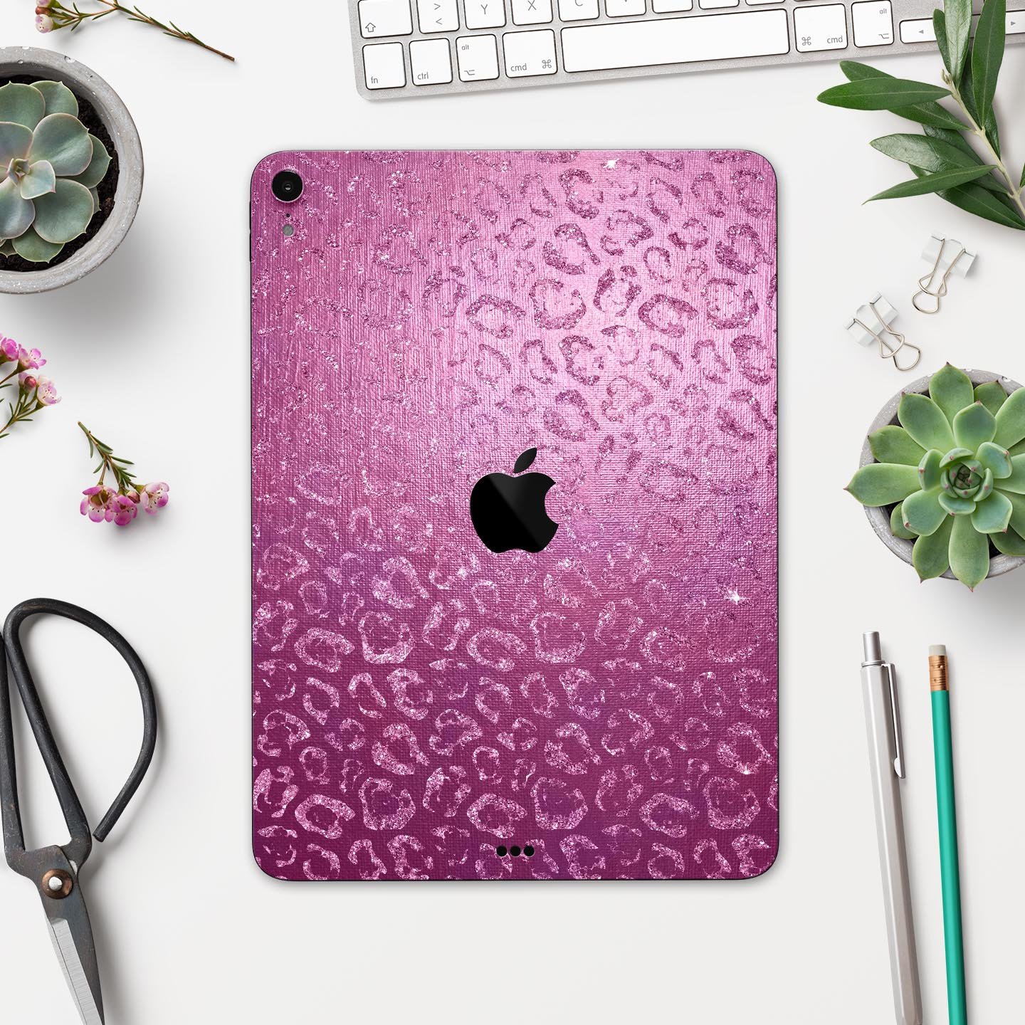 Glamorous Pink Cheetah Print skin decal for Apple iPad, showcasing vibrant colors and stylish design.