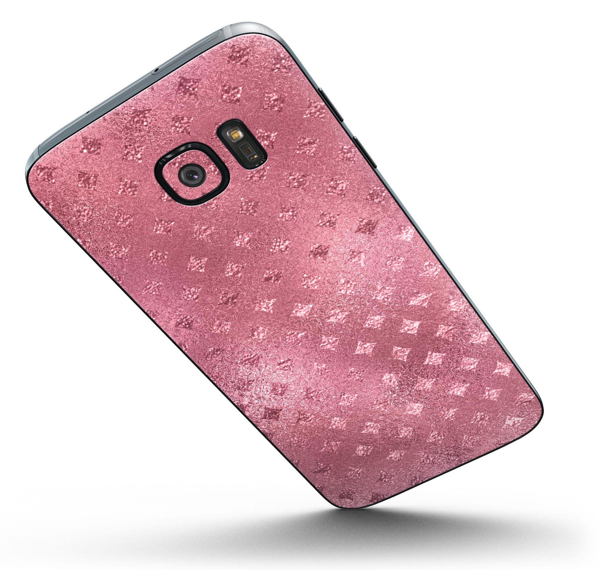 Glamorous Pink Micro Diamonds skin for Samsung Galaxy S7/S7 Edge, showcasing a stylish design with full-body coverage.