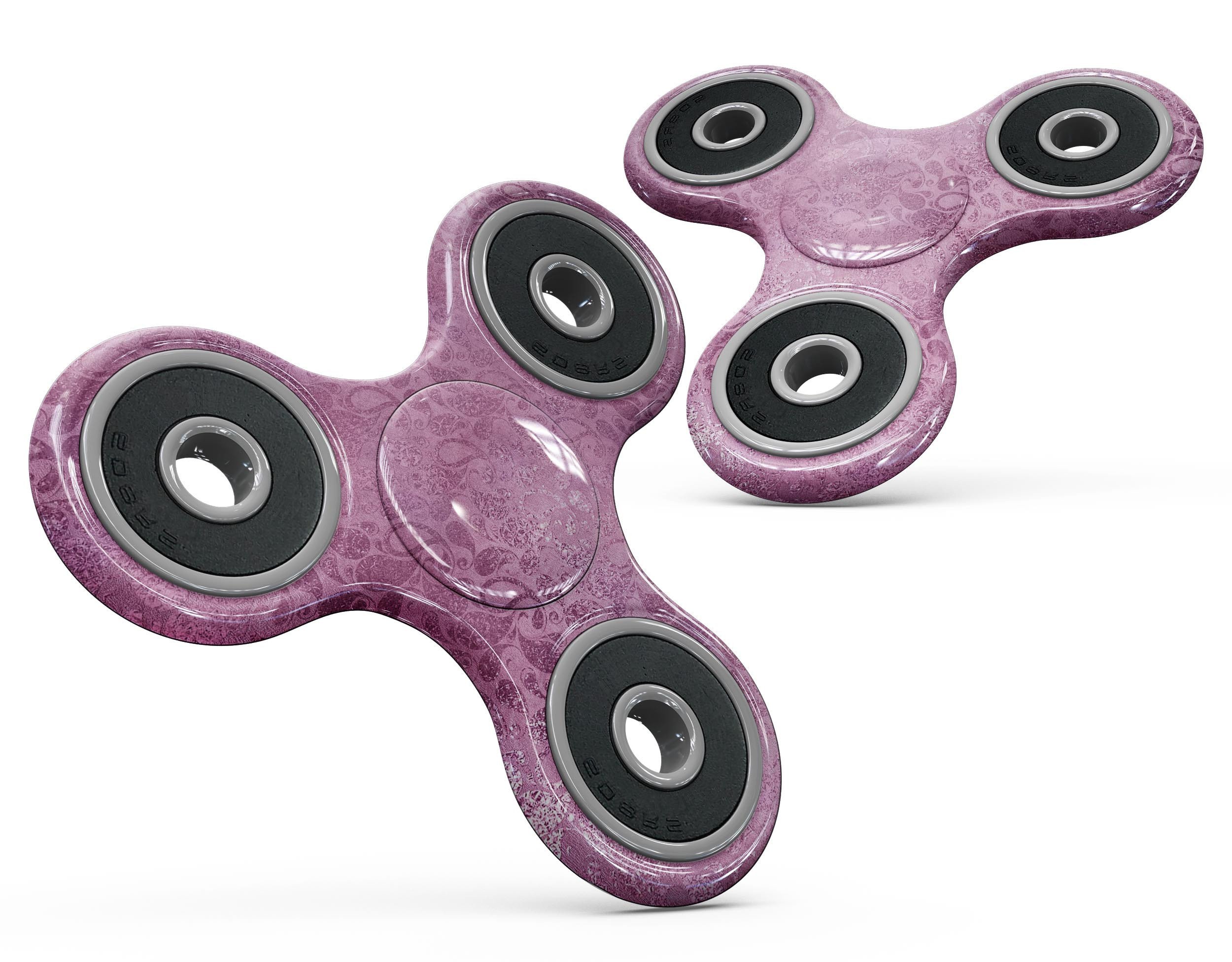 Glamorous Pink Paisley Pattern Full-Body Skin-Kit for fidget spinner, showcasing vibrant colors and intricate paisley design.