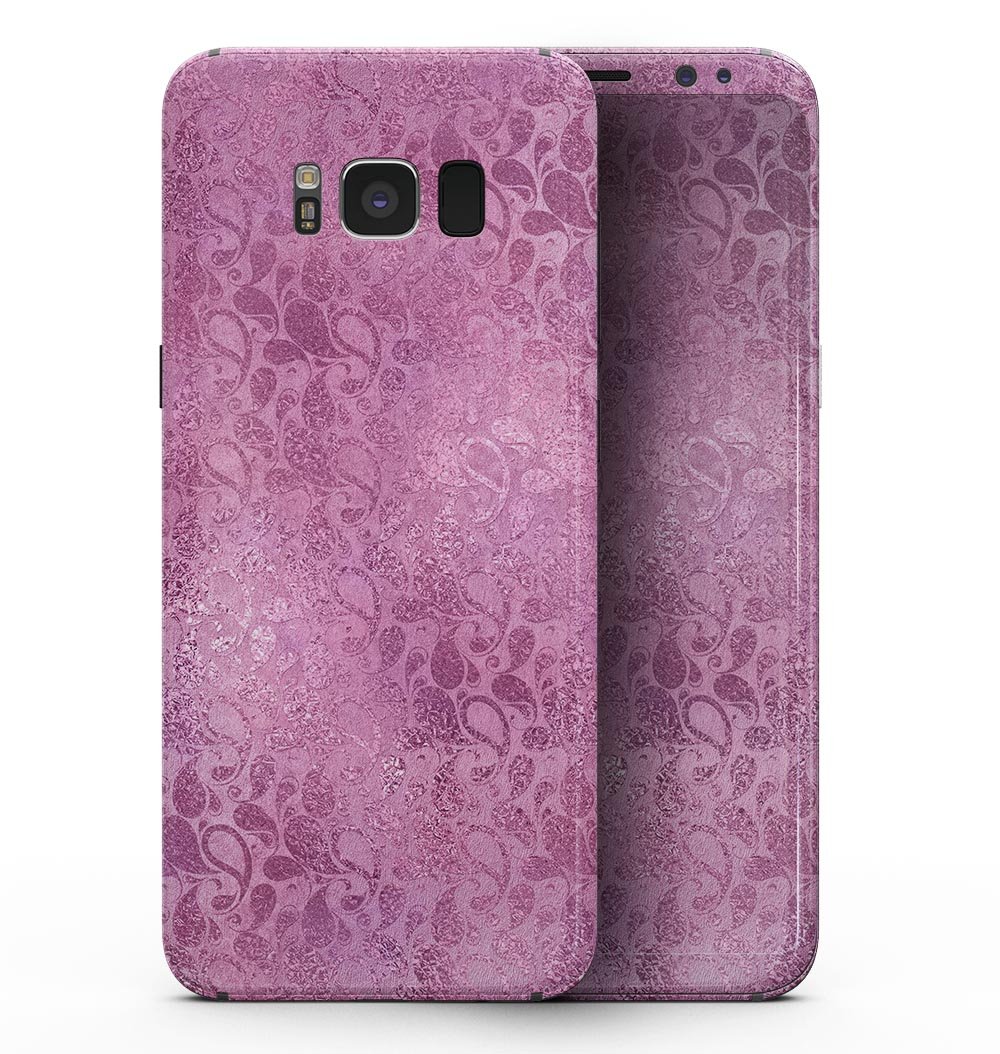 Glamorous Pink Paisley Pattern skin for Samsung Galaxy S8, showcasing vibrant colors and intricate design.