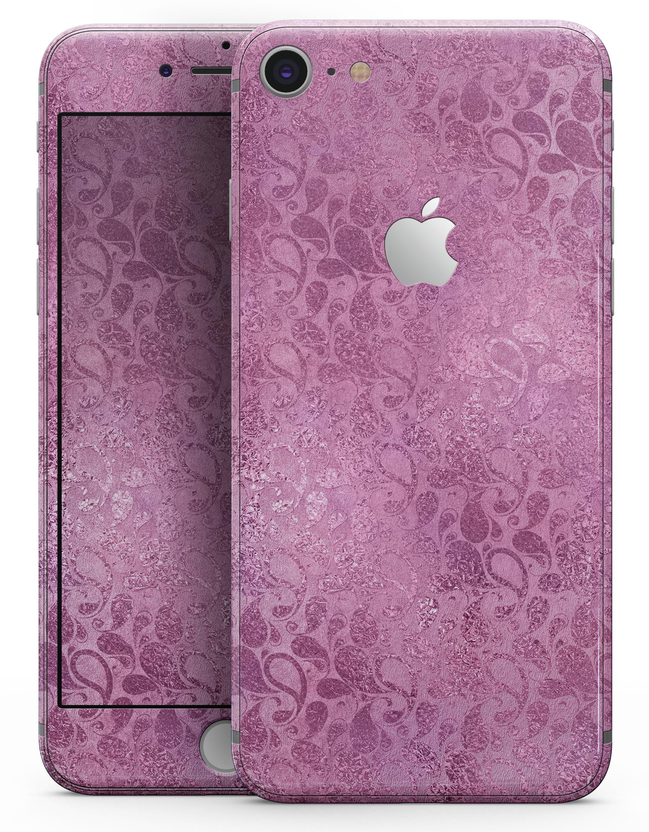 Glamorous Pink Paisley Pattern skin for iPhone 8 and 8 Plus, showcasing vibrant colors and intricate design.