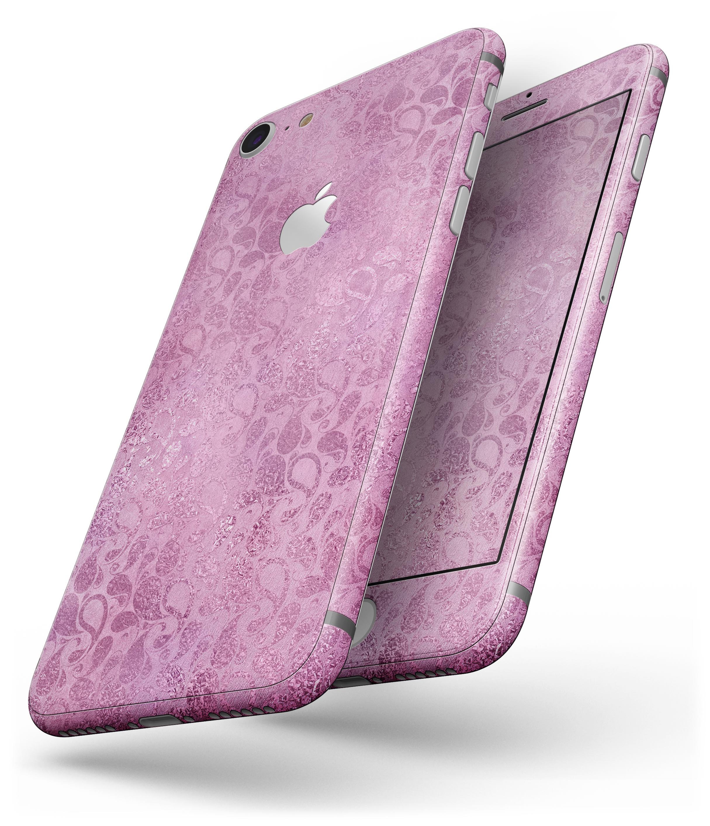 Glamorous Pink Paisley Pattern skin for iPhone 8 and 8 Plus, showcasing vibrant colors and intricate design.