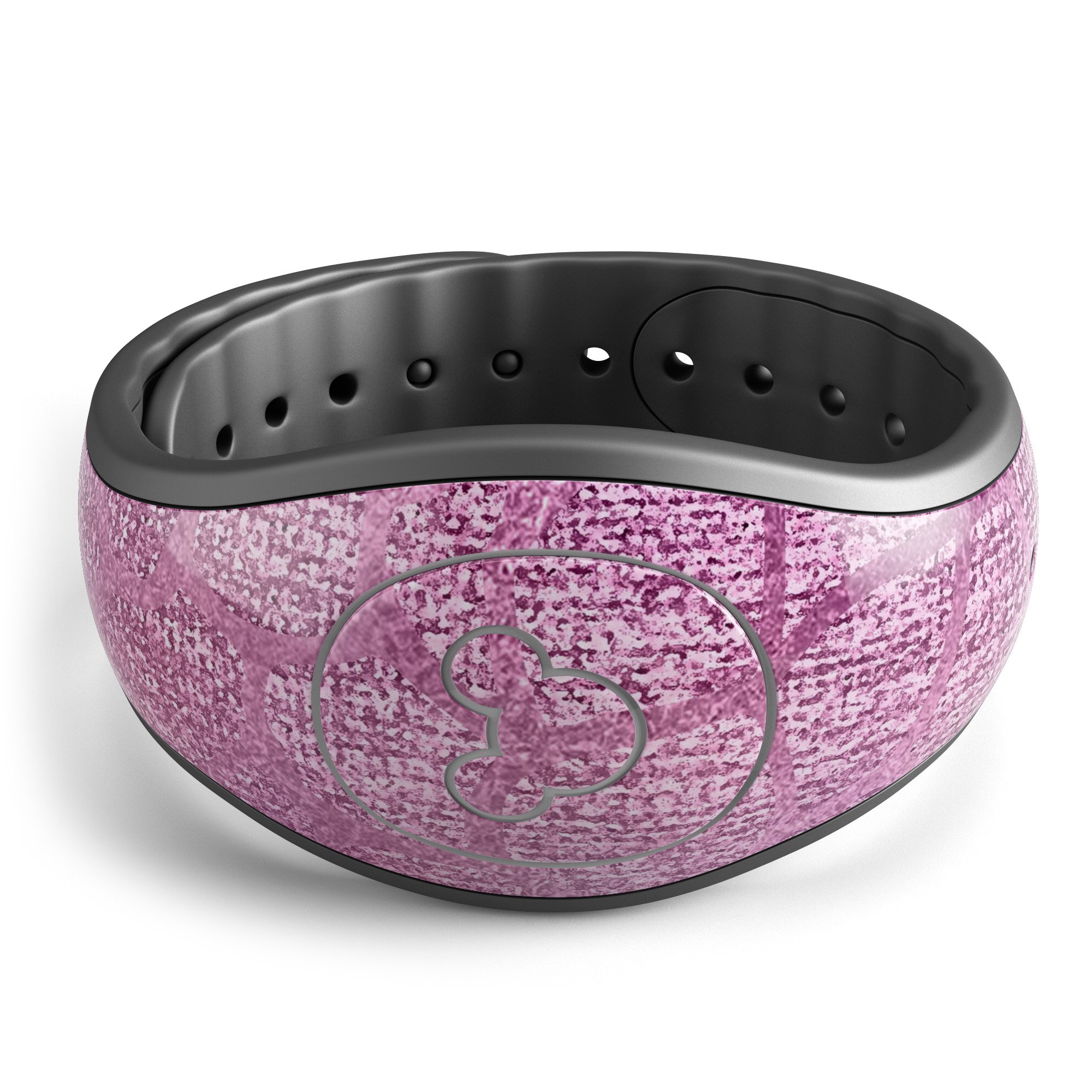 Glamorous Pink Scales decal skin wrap kit for Disney Magic Band, showcasing vibrant pink scales design and high-quality finish.