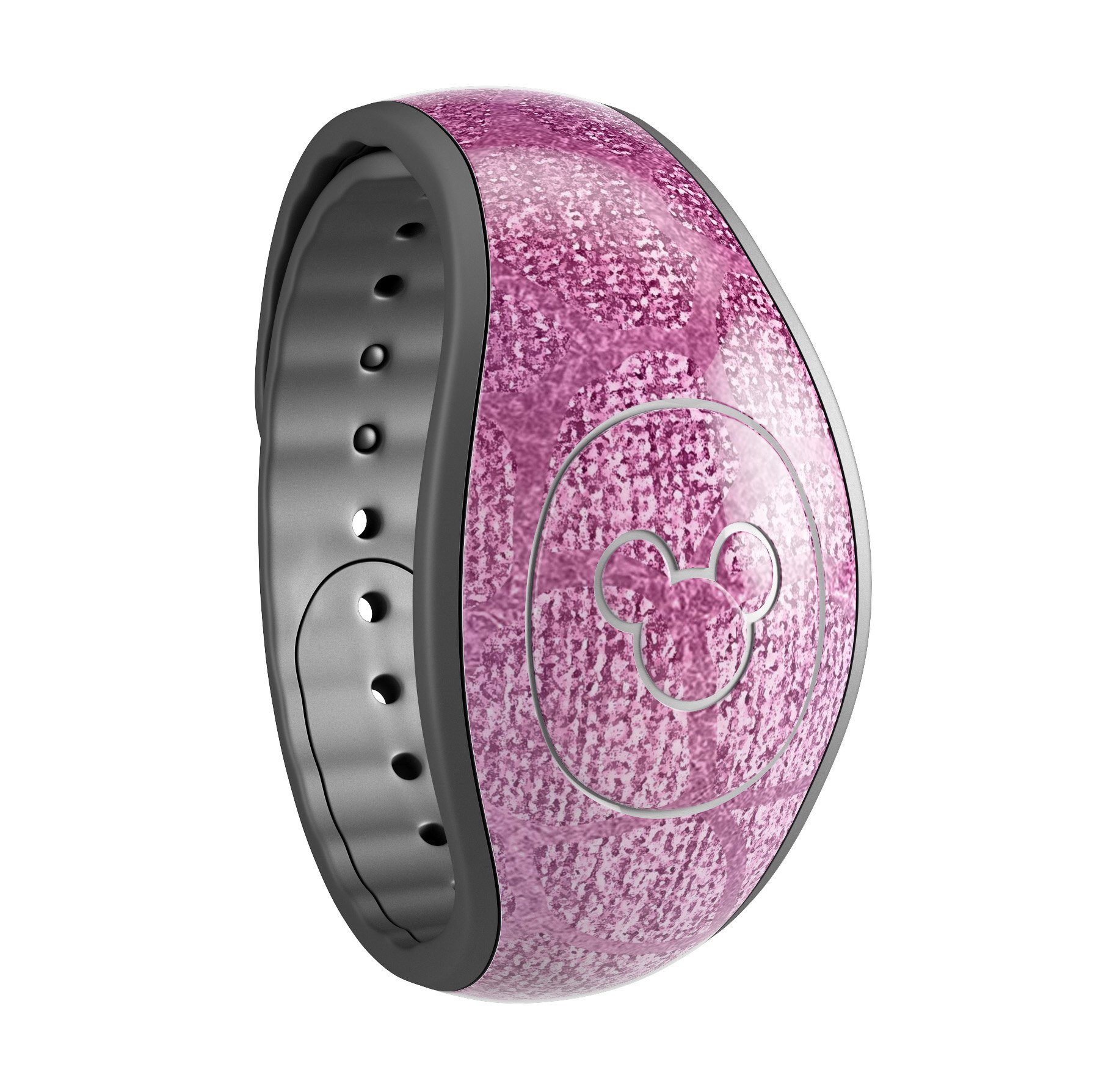 Glamorous Pink Scales decal skin wrap kit for Disney Magic Band, showcasing vibrant pink scales design and high-quality finish.