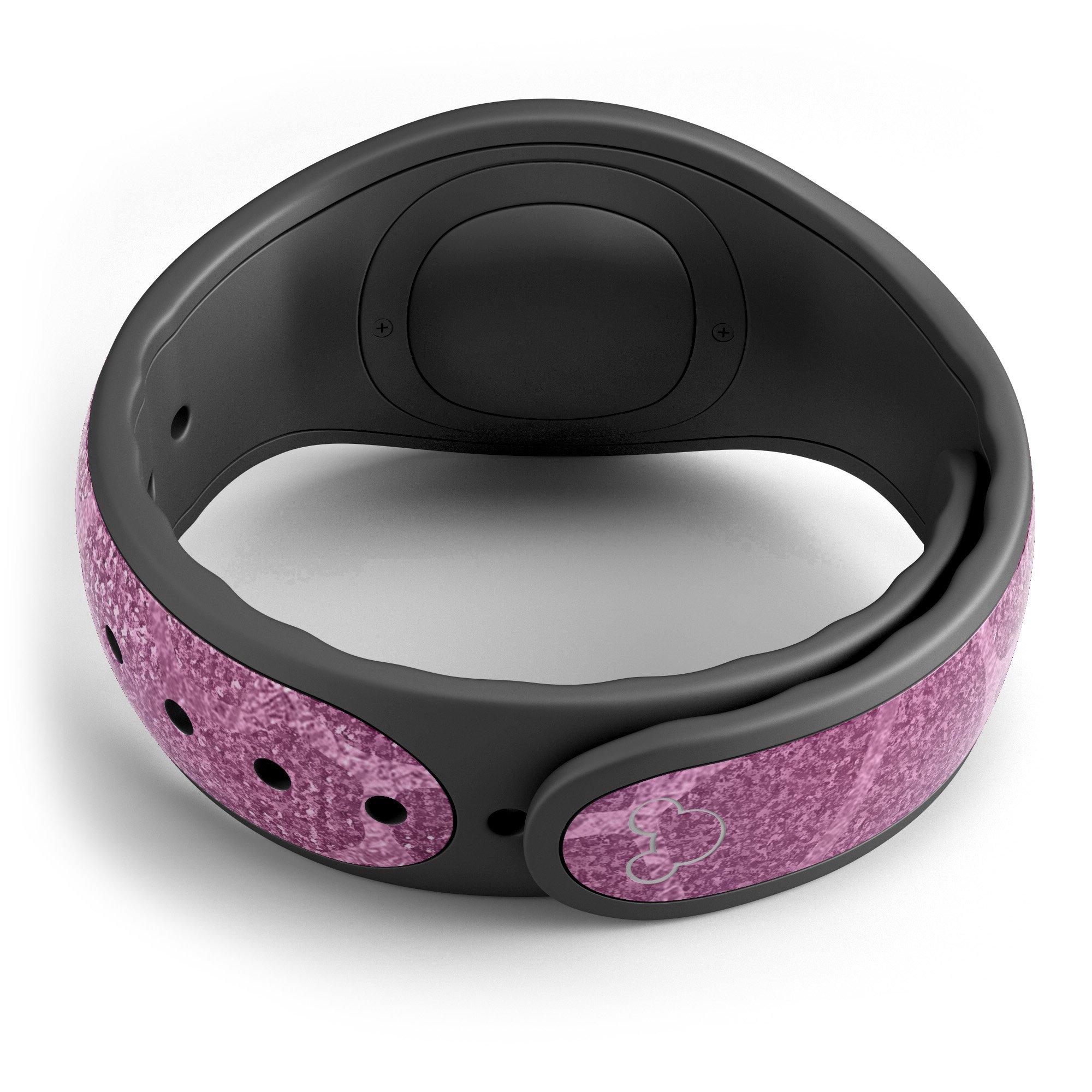 Glamorous Pink Scales decal skin wrap kit for Disney Magic Band, showcasing vibrant pink scales design and high-quality finish.