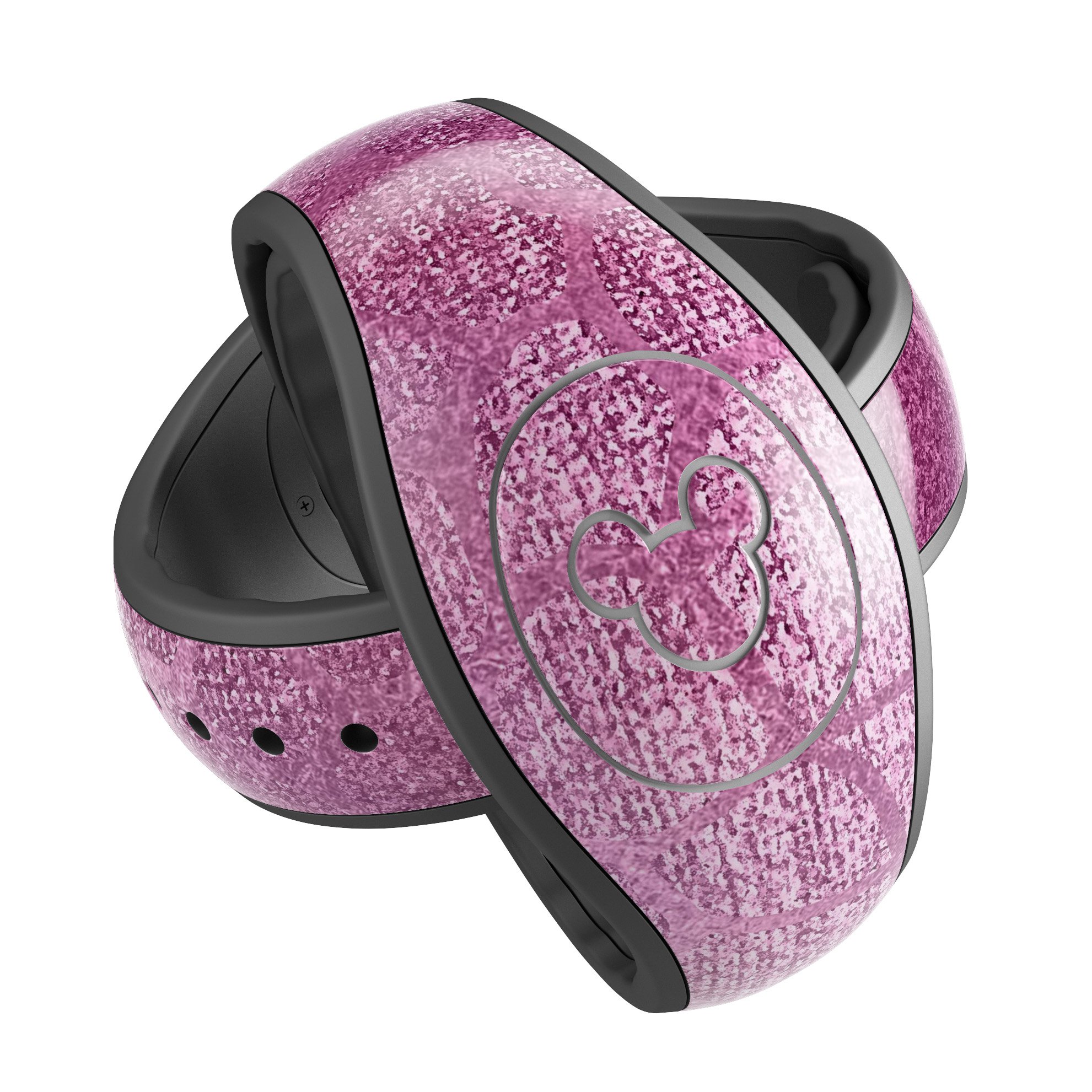 Glamorous Pink Scales decal skin wrap kit for Disney Magic Band, showcasing vibrant pink scales design and high-quality finish.