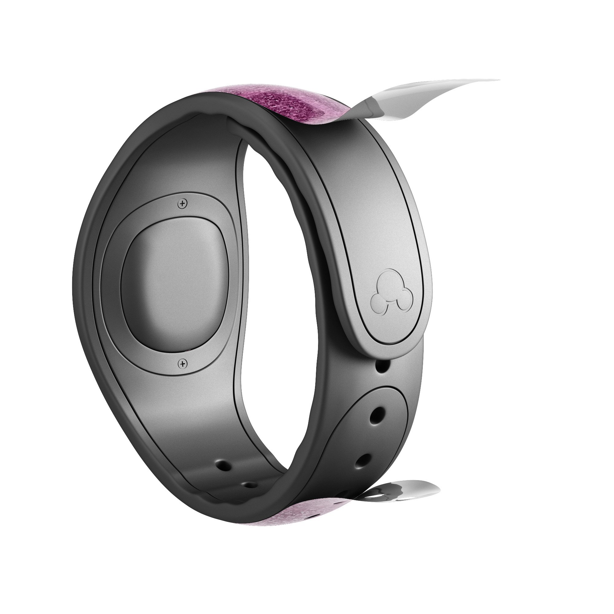 Glamorous Pink Scales decal skin wrap kit for Disney Magic Band, showcasing vibrant pink scales design and high-quality finish.