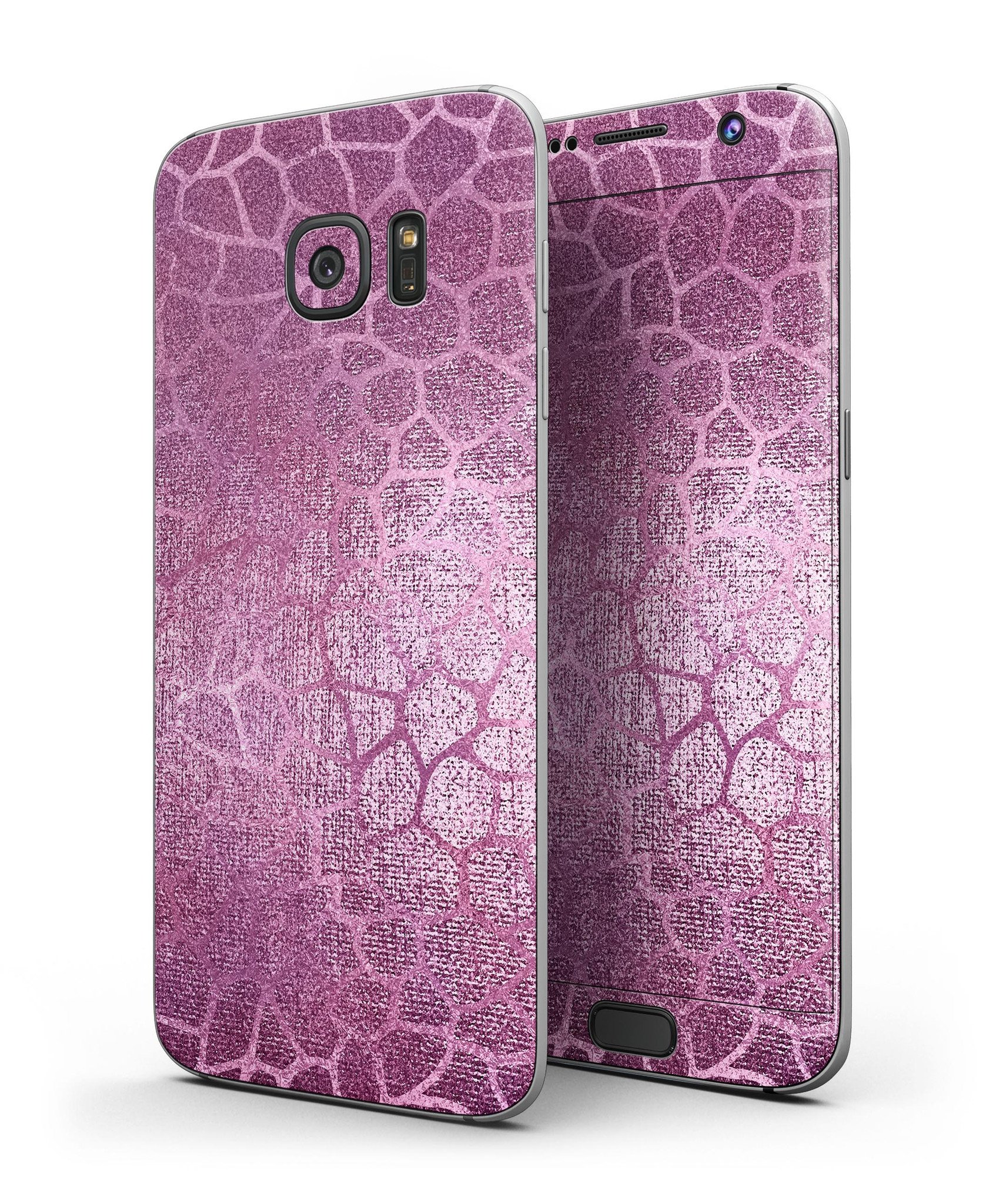 Glamorous Pink Scales full body skin kit for Samsung Galaxy S7, showcasing vibrant pink scales design with a sleek finish.