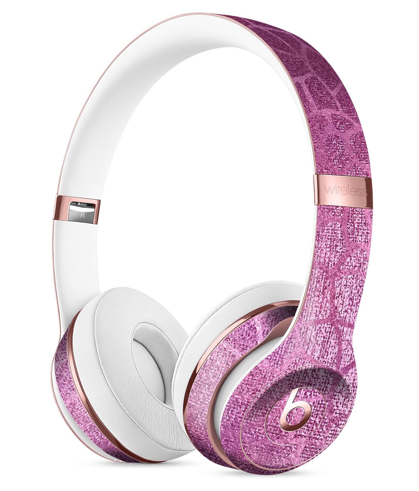 Glamorous Pink Scales Full-Body Skin Kit for Beats by Dre Solo 3, showcasing vibrant pink scales design on premium vinyl.