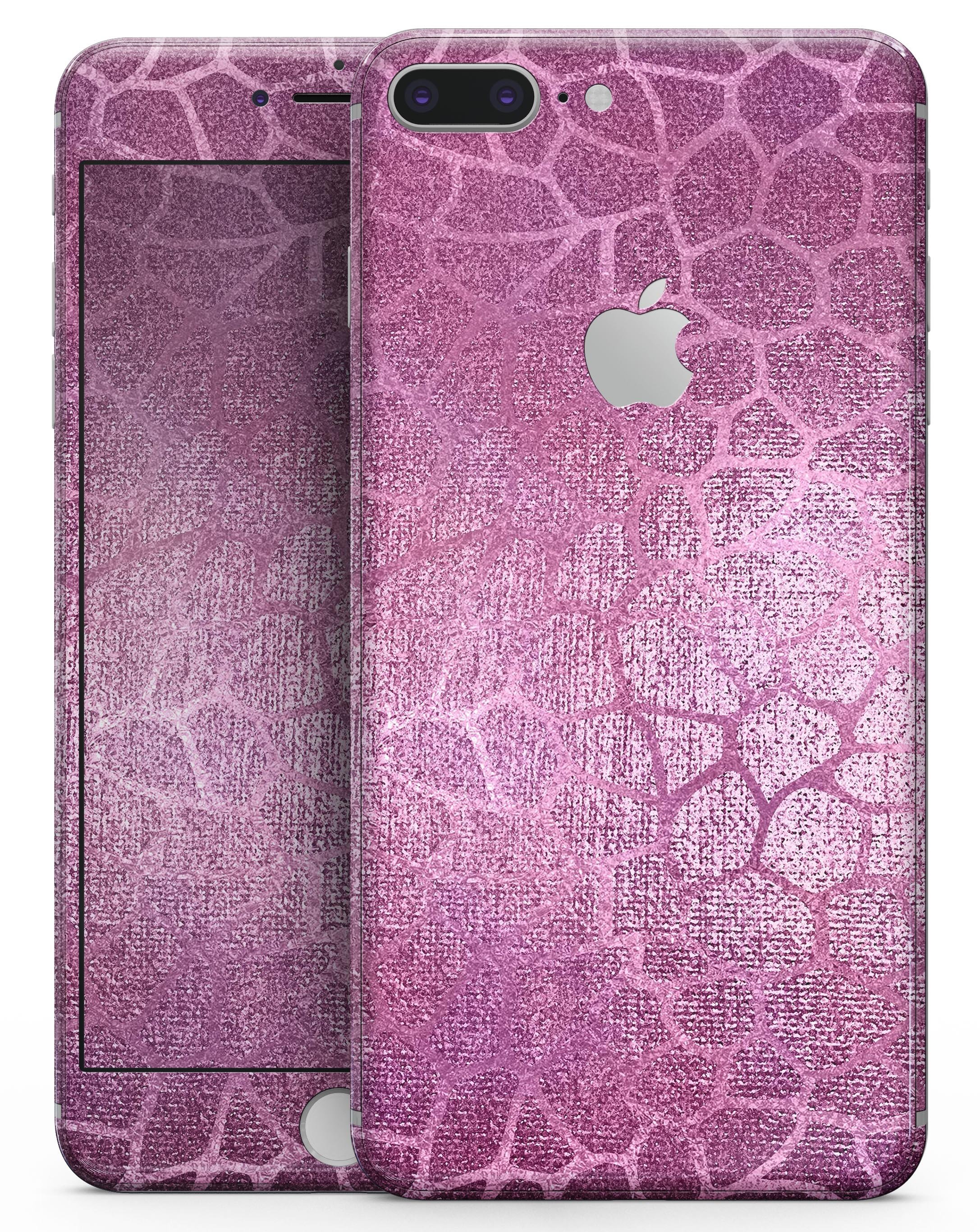 Glamorous Pink Scales Skin-kit for iPhone 8 and 8 Plus, showcasing vibrant pink scales design on a sleek device.