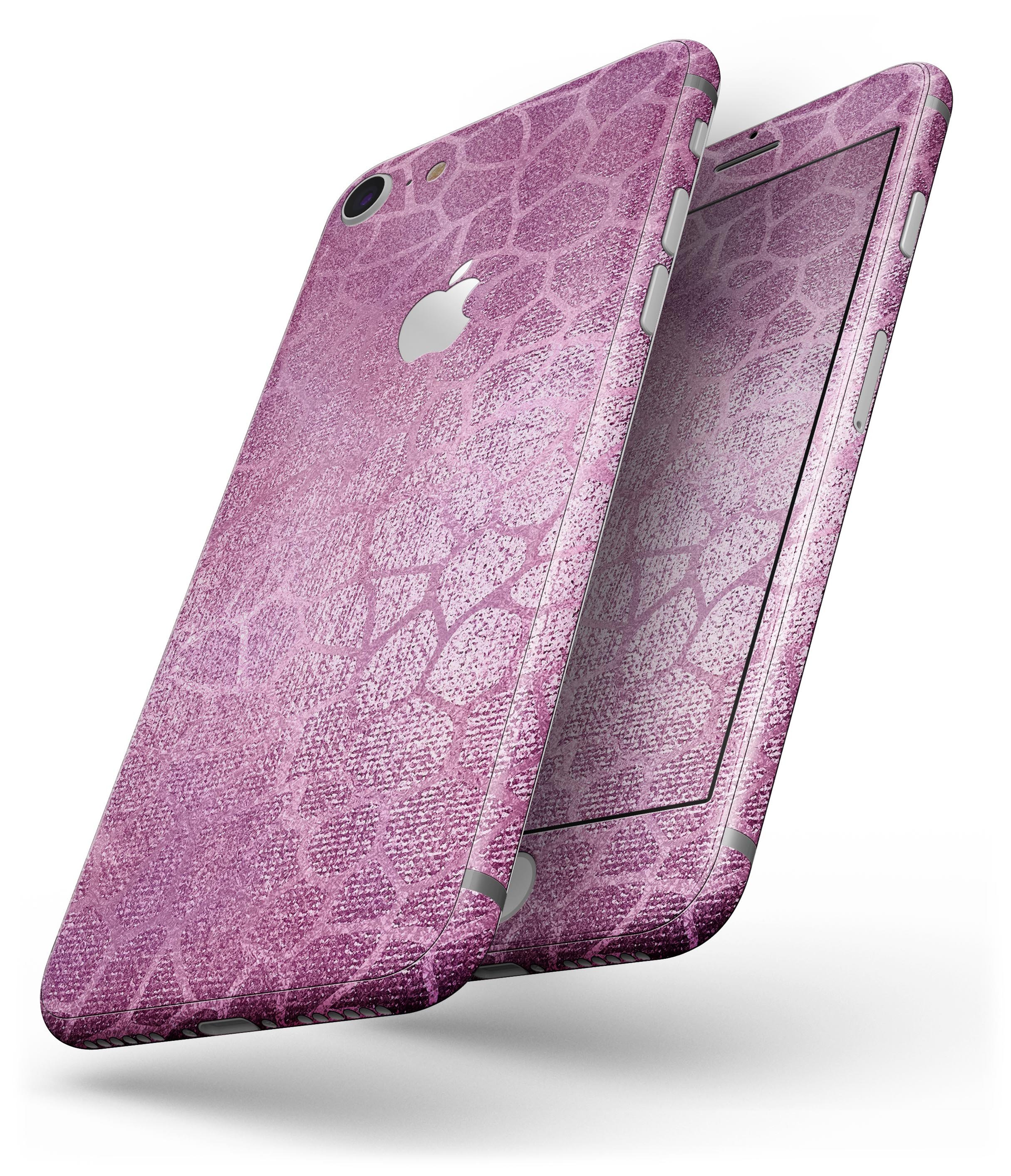 Glamorous Pink Scales Skin-kit for iPhone 8 and 8 Plus, showcasing vibrant pink scales design on a sleek device.