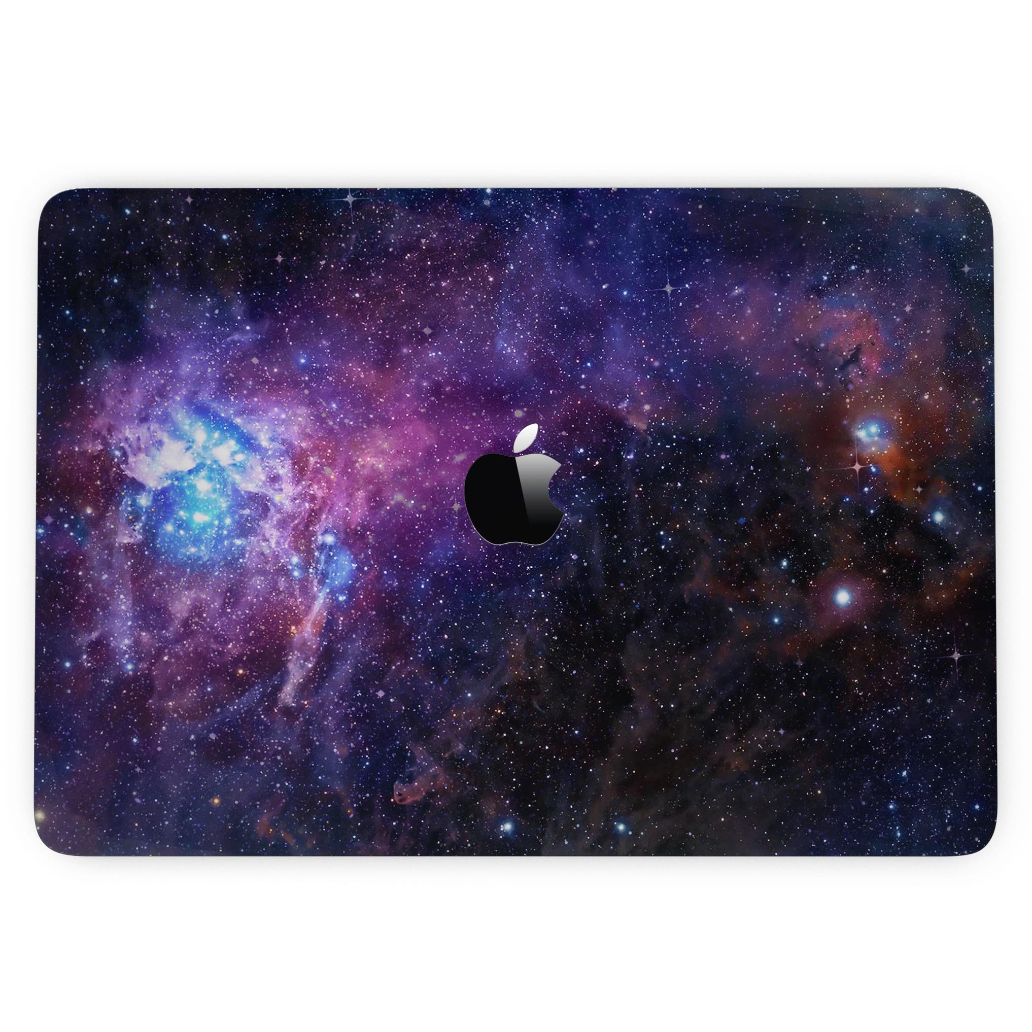 Glowing Deep Space skin kit for MacBook Pro with Touch Bar, showcasing a vibrant cosmic design that enhances the device's appearance.
