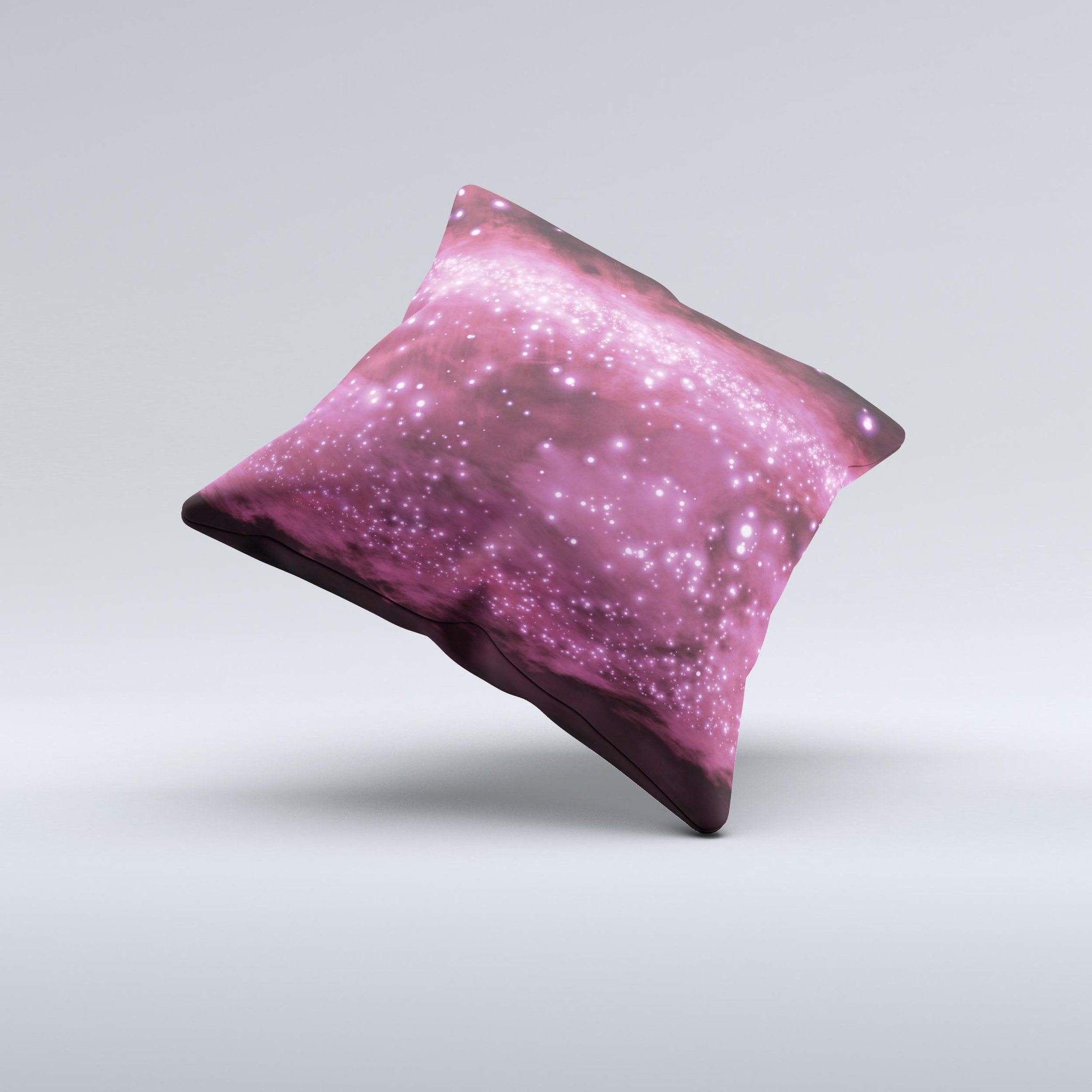 Glowing Hot Pink V3 Orbs of Light decorative throw pillow with vibrant colors and unique handcrafted design.
