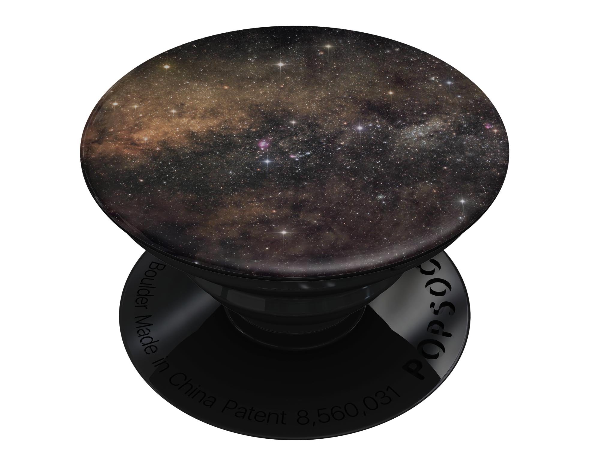 Gold Aura Space Skin Kit for PopSockets, featuring a stylish gold design on premium vinyl.