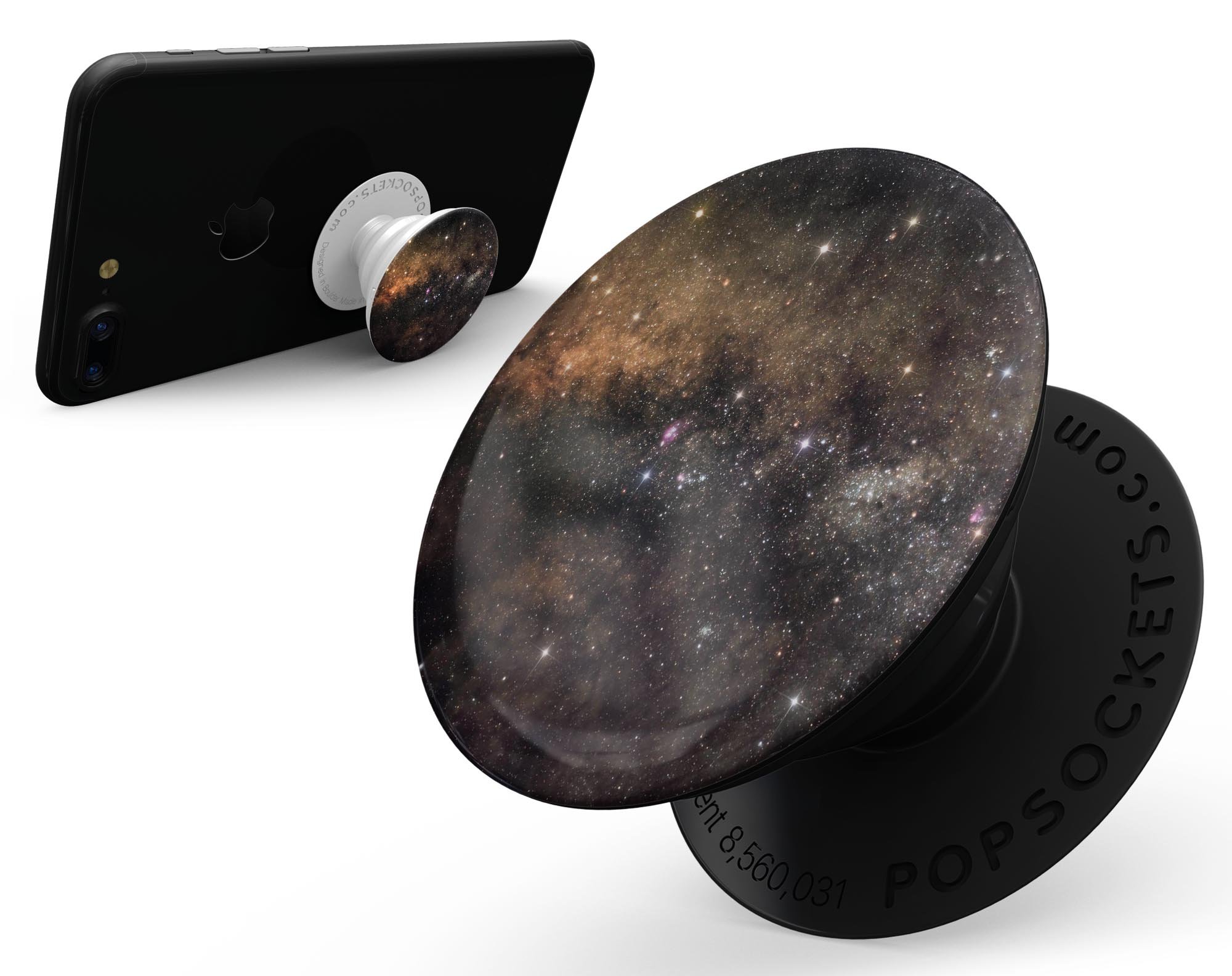 Gold Aura Space Skin Kit for PopSockets, featuring a stylish gold design on premium vinyl.