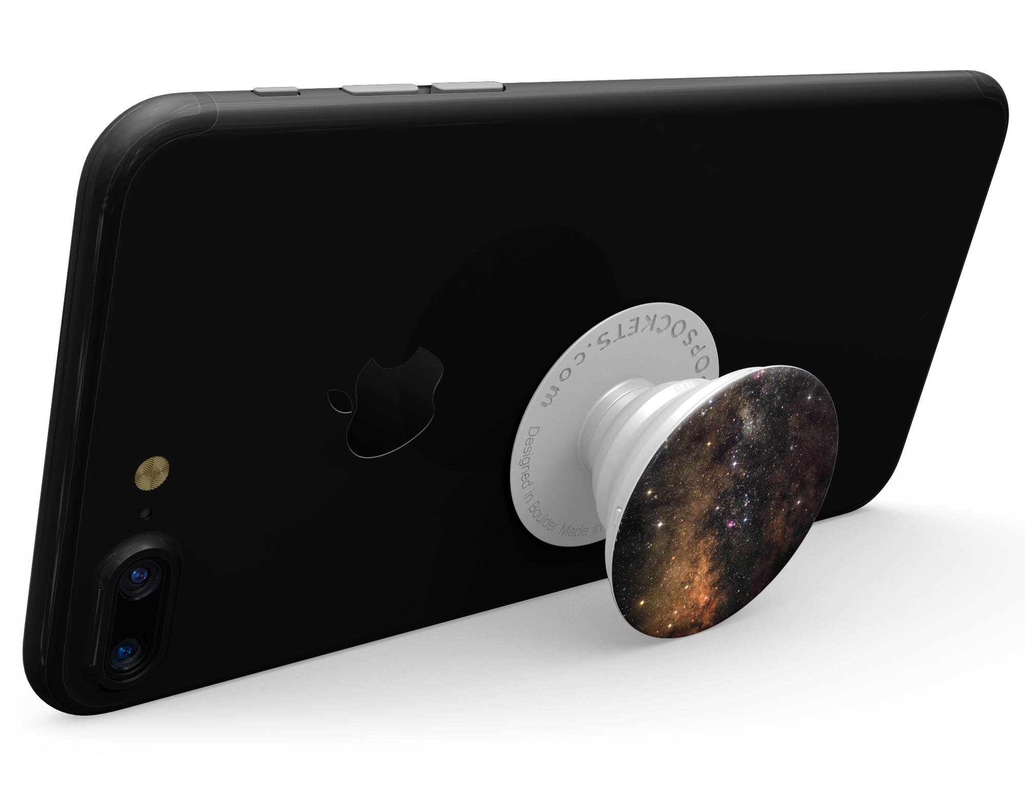 Gold Aura Space Skin Kit for PopSockets, featuring a stylish gold design on premium vinyl.