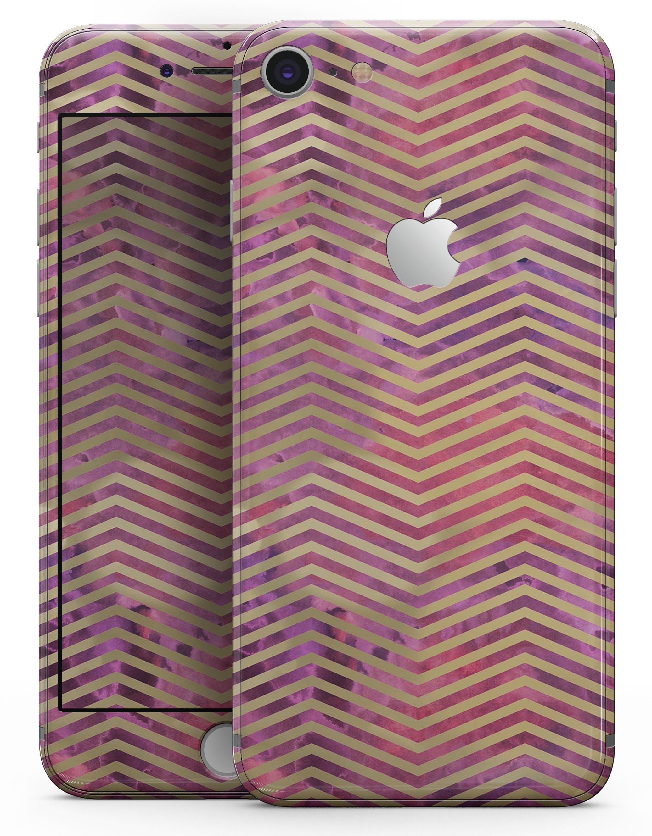 Gold Chevron Skin-kit for iPhone 8 and 8 Plus, showcasing an abstract design with vibrant colors.