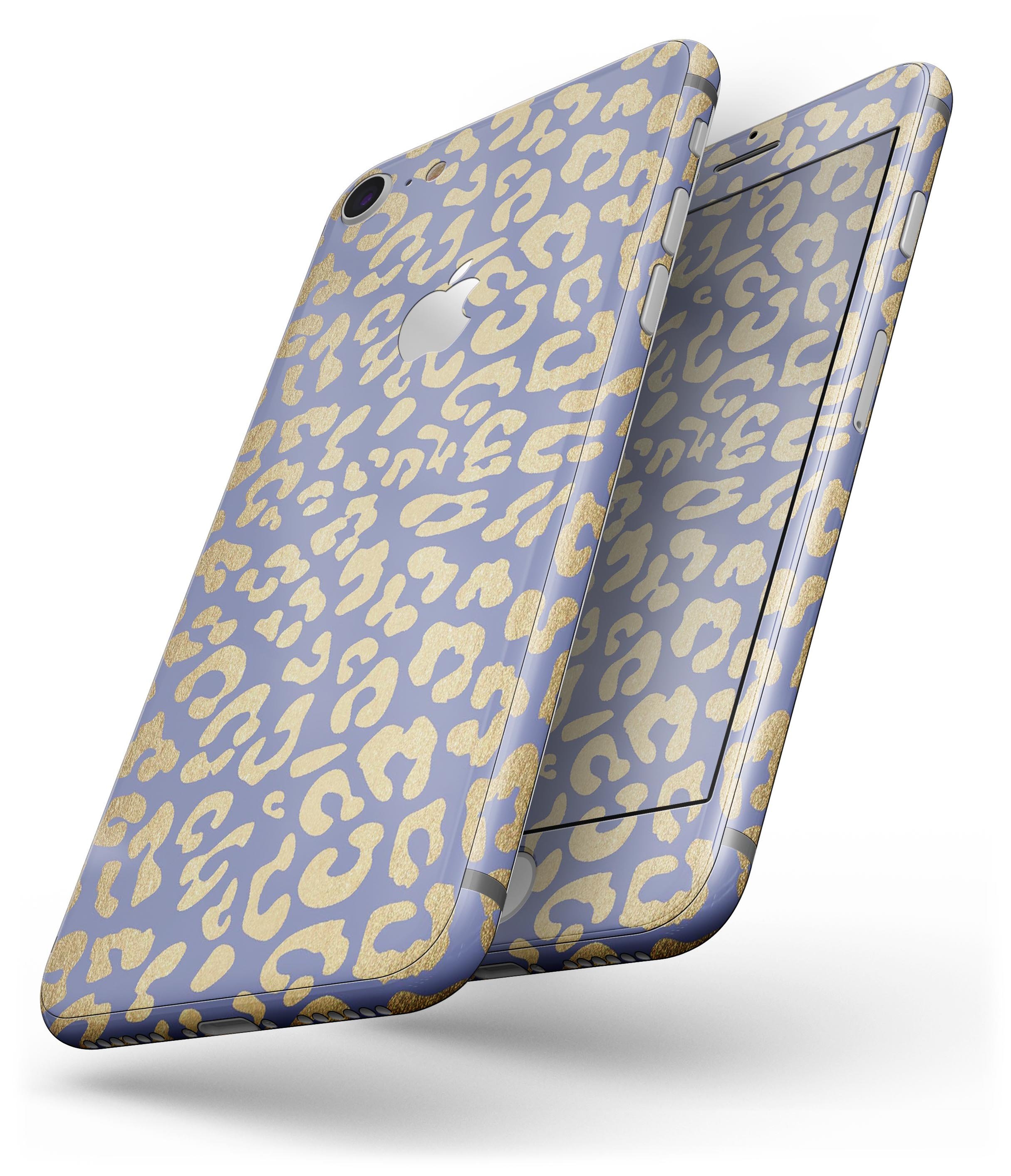 Gold Flaked Animal Blue Skin-kit for iPhone 8 and 8 Plus, showcasing a stylish design with a premium vinyl finish.