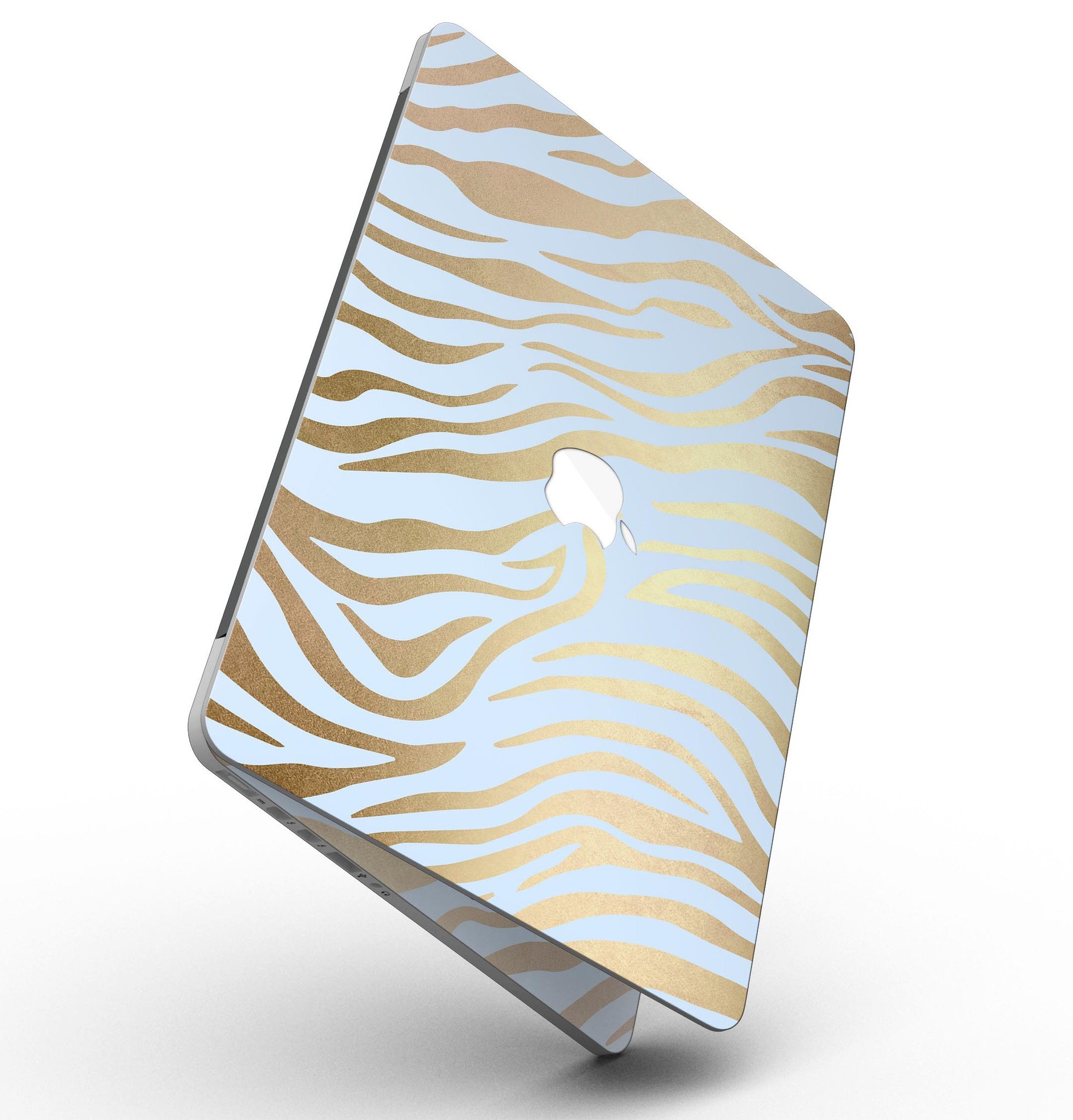 Gold Flaked Animal Blue Zebra skin for MacBook Pro with Retina Display, showcasing vibrant colors and unique design.