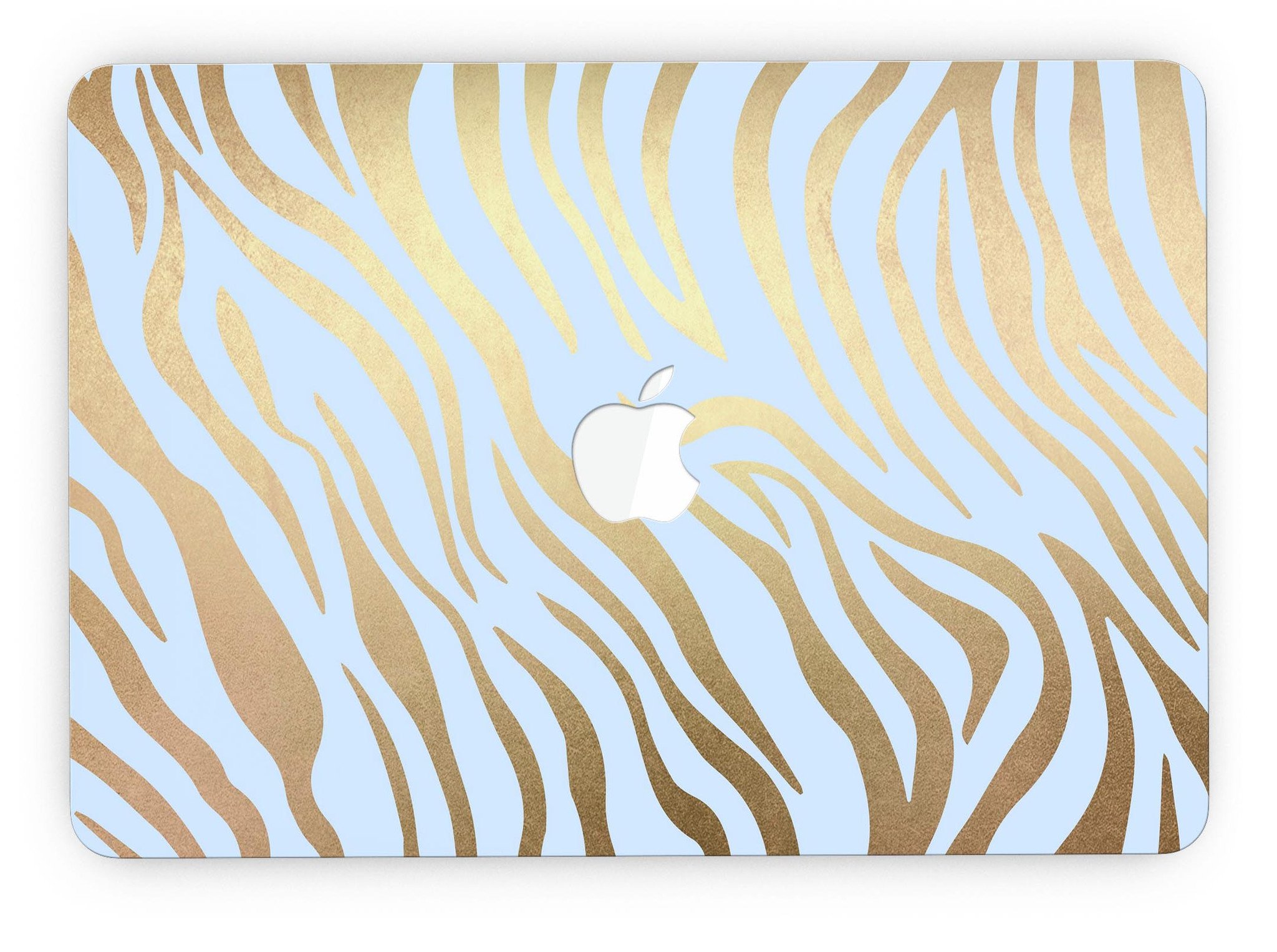 Gold Flaked Animal Blue Zebra skin for MacBook Pro with Retina Display, showcasing vibrant colors and unique design.