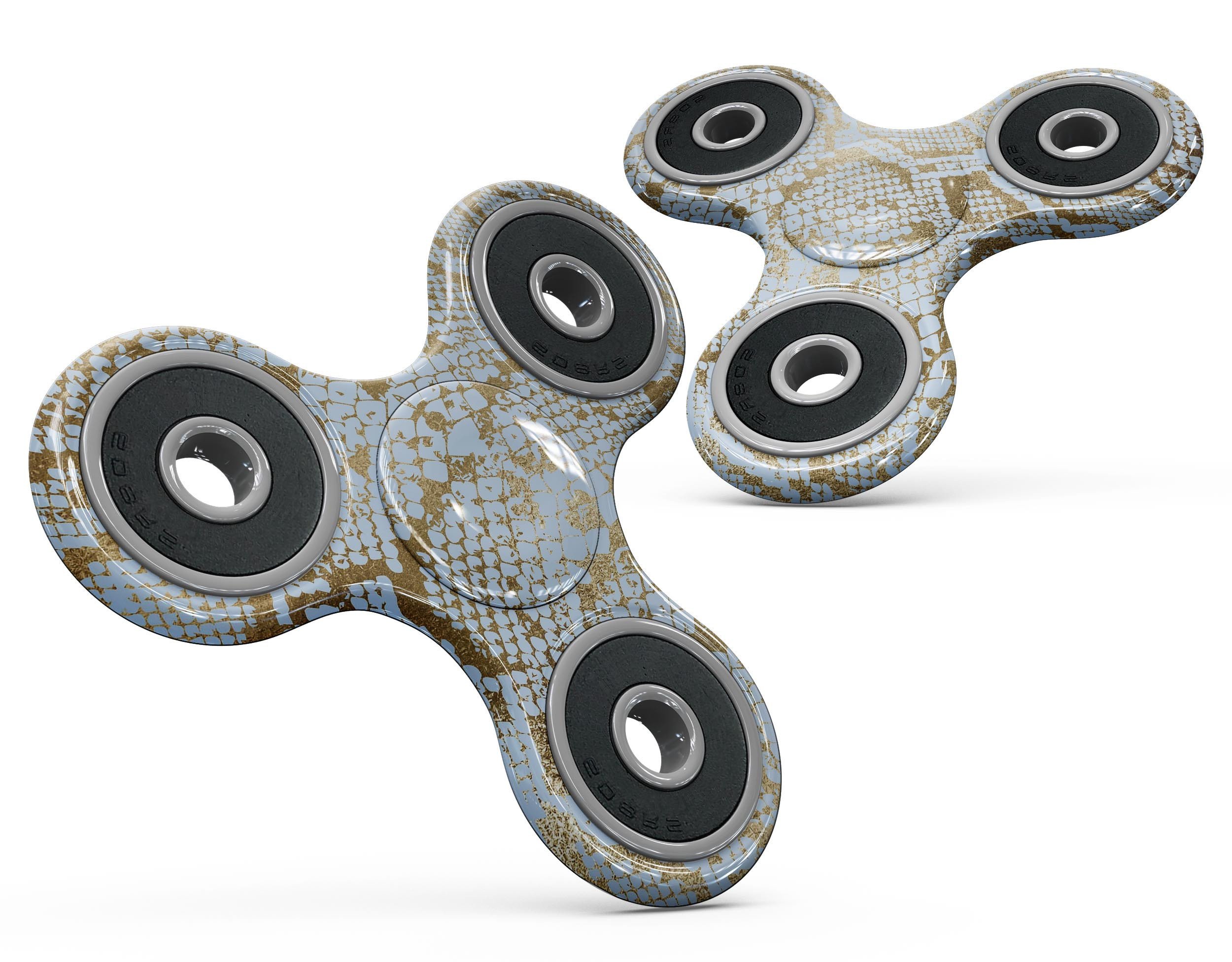 Gold Flaked Animal Laced Full-Body Skin-Kit for fidget spinner, showcasing vibrant colors and unique animal patterns.