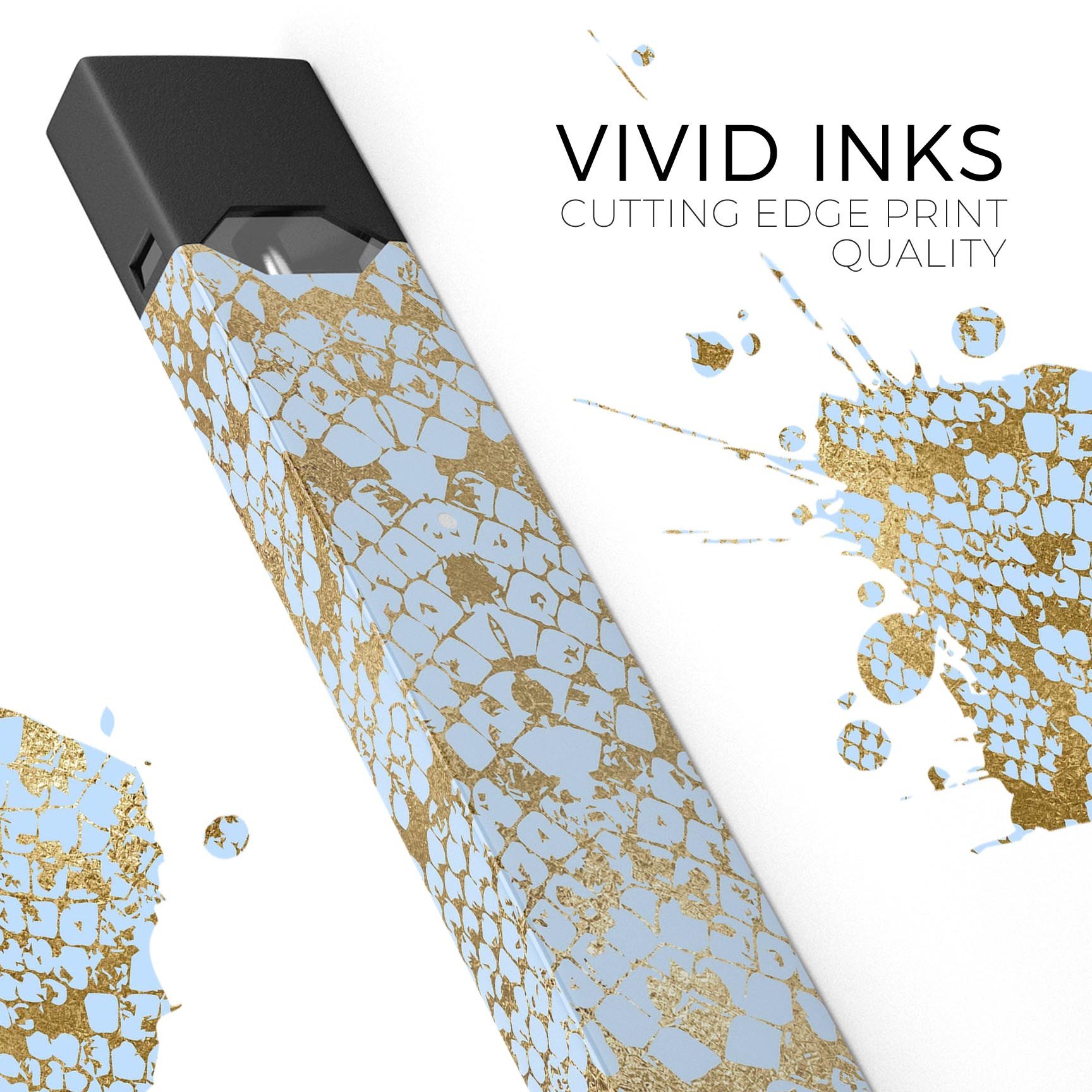 Gold Flaked Animal Laced skin-wrap sticker for JUUL device, showcasing a stylish design with premium quality finish.