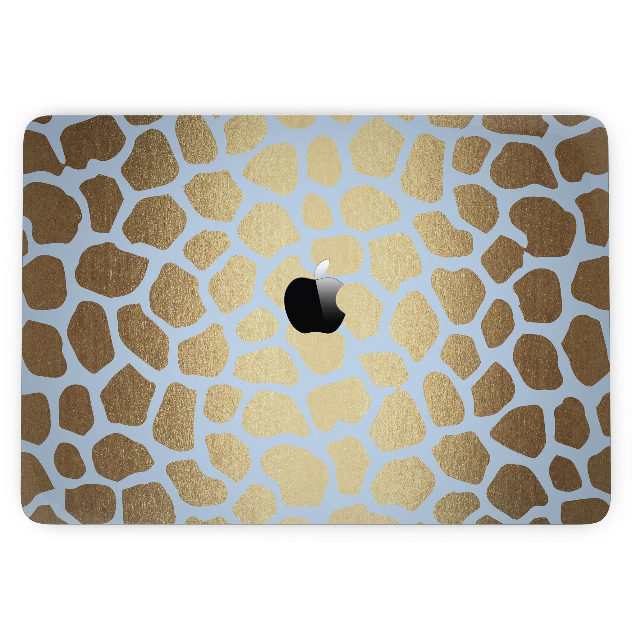 Gold Flaked Animal skin for 13" MacBook Pro without Touch Bar, showcasing vibrant gold flakes on a stylish animal print design.