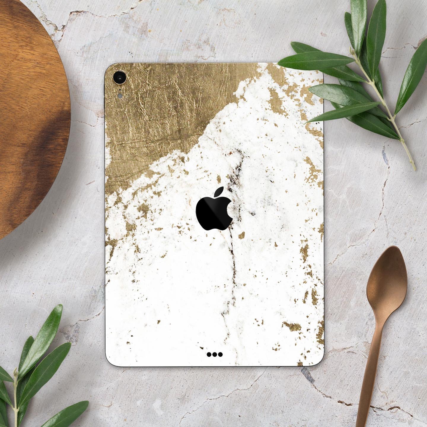 Gold Foiled Marble skin decal for Apple iPad Pro, showcasing a luxurious design with premium 3M materials.