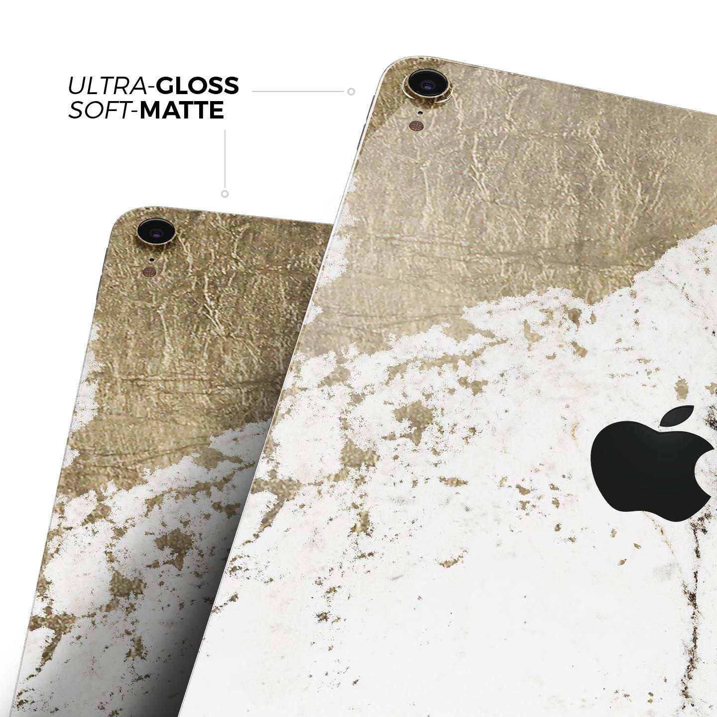 Gold Foiled Marble skin decal for Apple iPad Pro, showcasing a luxurious design with premium 3M materials.