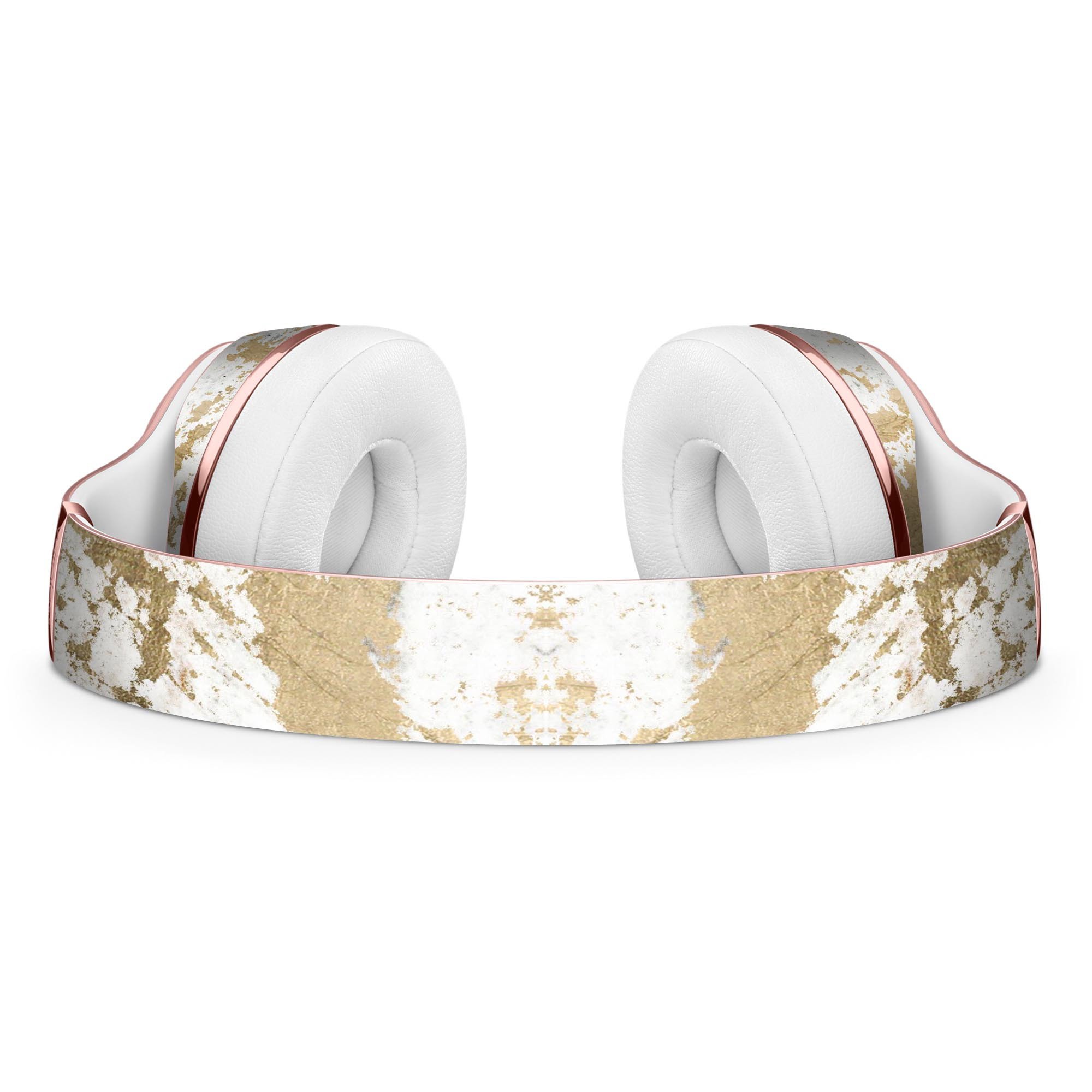 Gold Foiled Marble skin kit for Beats by Dre Solo 3 headphones, showcasing a stylish design and premium vinyl material.