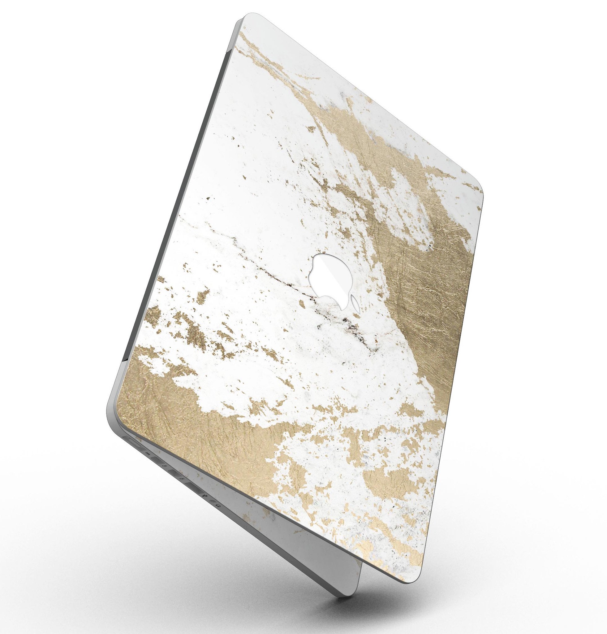Gold Foiled Marble skin for MacBook Pro with Retina Display, showcasing a stylish design that protects the device.