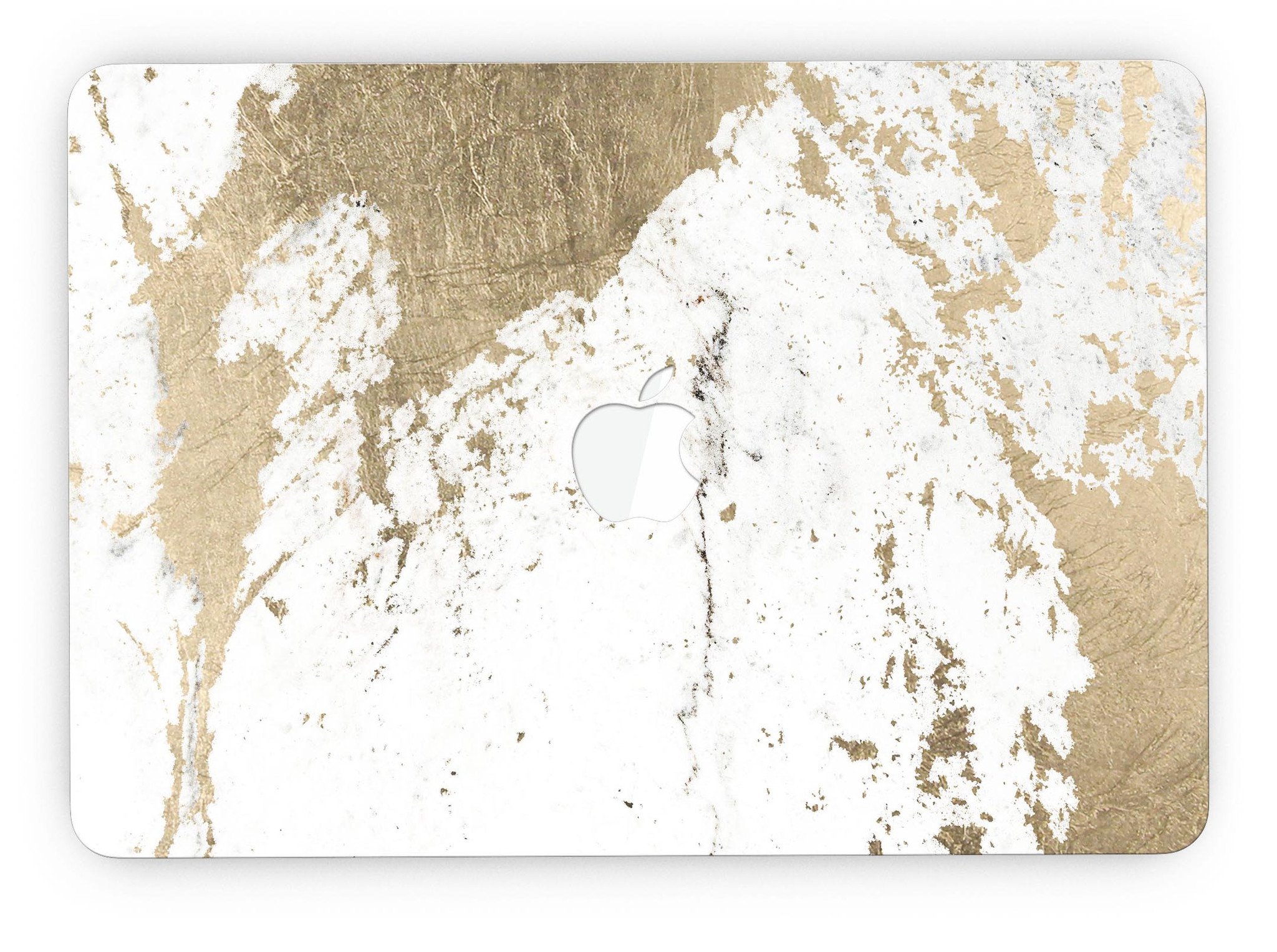 Gold Foiled Marble skin for MacBook Pro with Retina Display, showcasing a stylish design that protects the device.