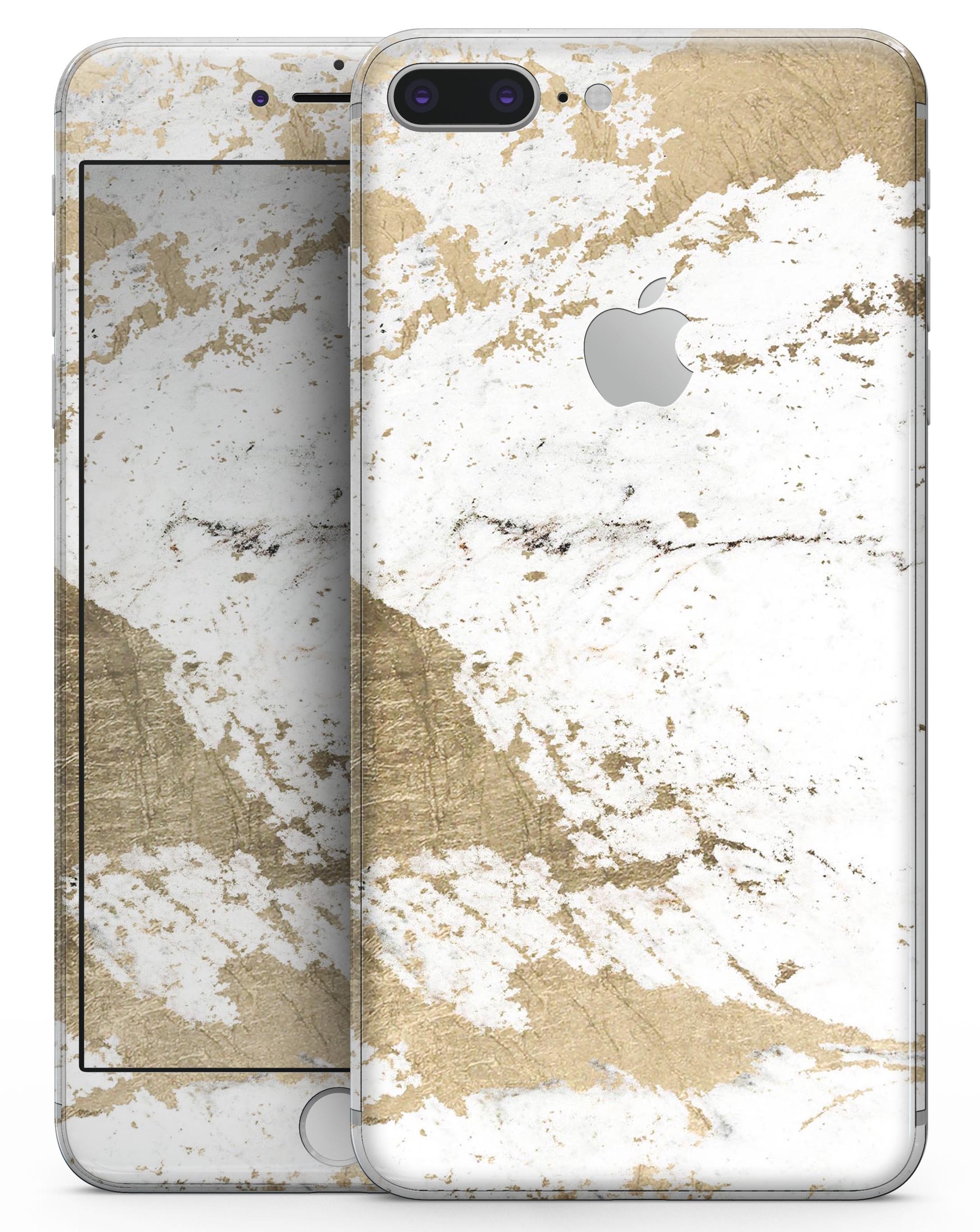Gold Foiled Marble skin for iPhone 8 and 8 Plus, showcasing a luxurious design with a glossy finish.