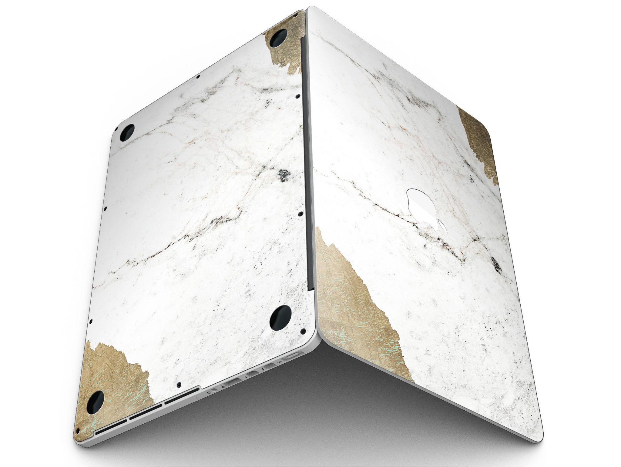 Gold Foiled Marble skin for MacBook Pro with Retina Display, showcasing a stylish design that offers protection and personalization.